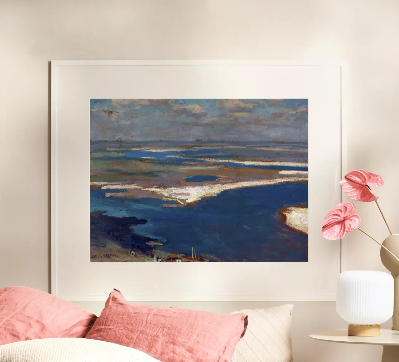 The Dnieper River in Blue poster con telaio in alluminio da apoloprints