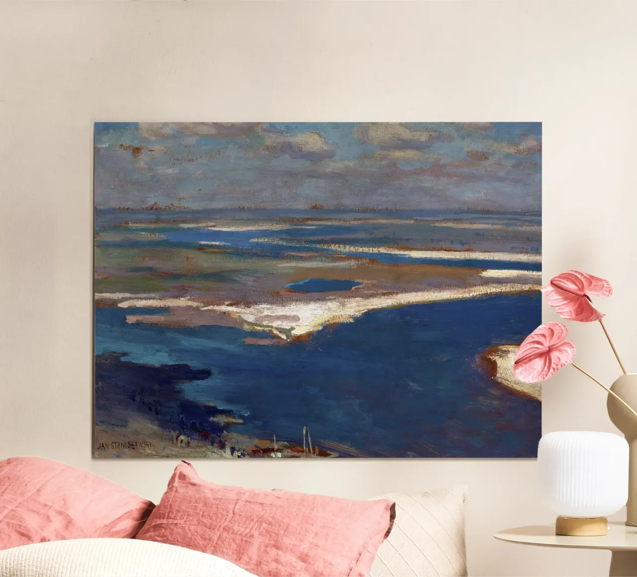 The Dnieper River in Blue poster con telaio in alluminio da apoloprints