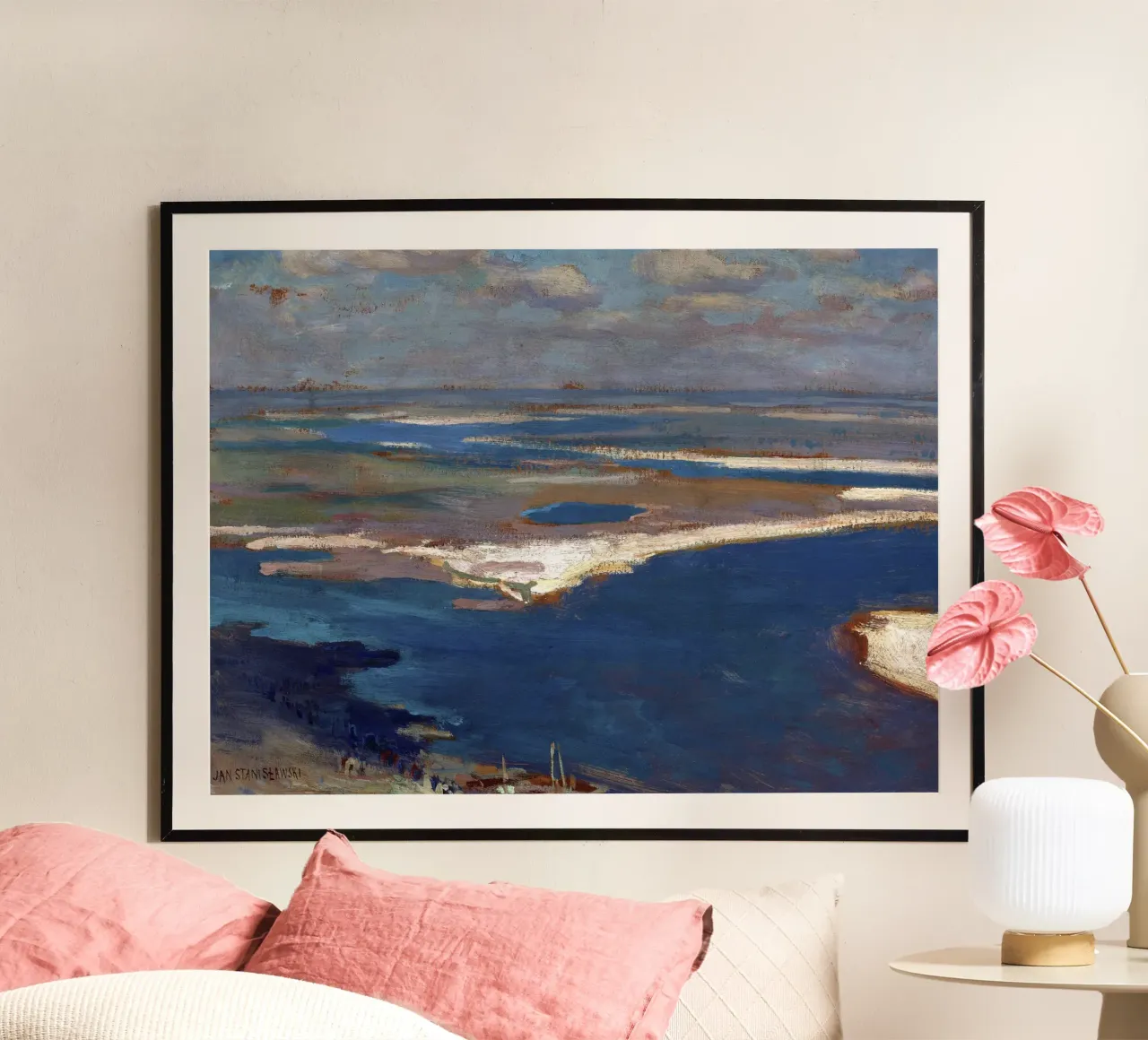 The Dnieper River in Blue poster con telaio in alluminio da apoloprints