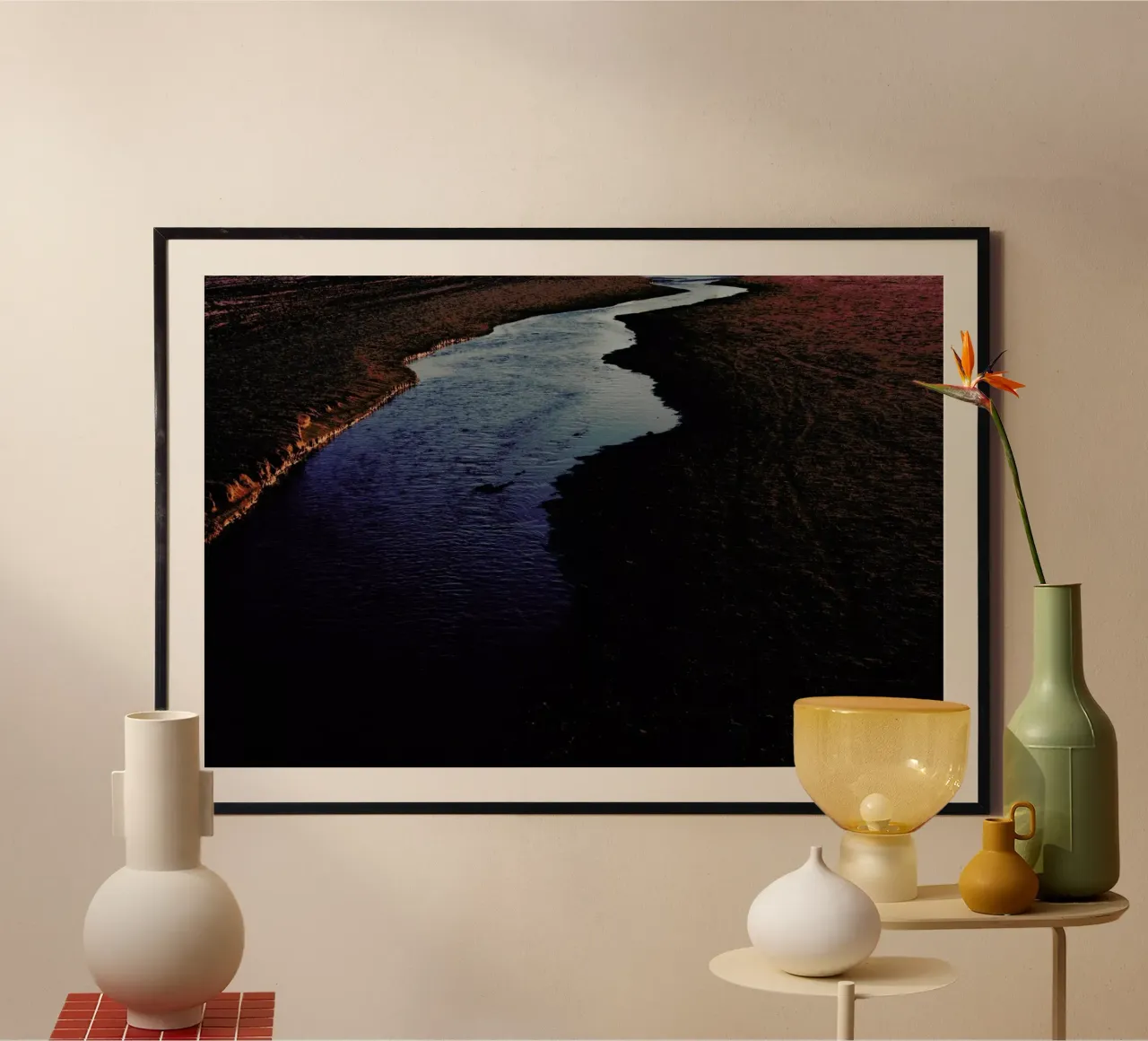 Dark River IV poster con telaio in legno da Tal Paz-Fridman