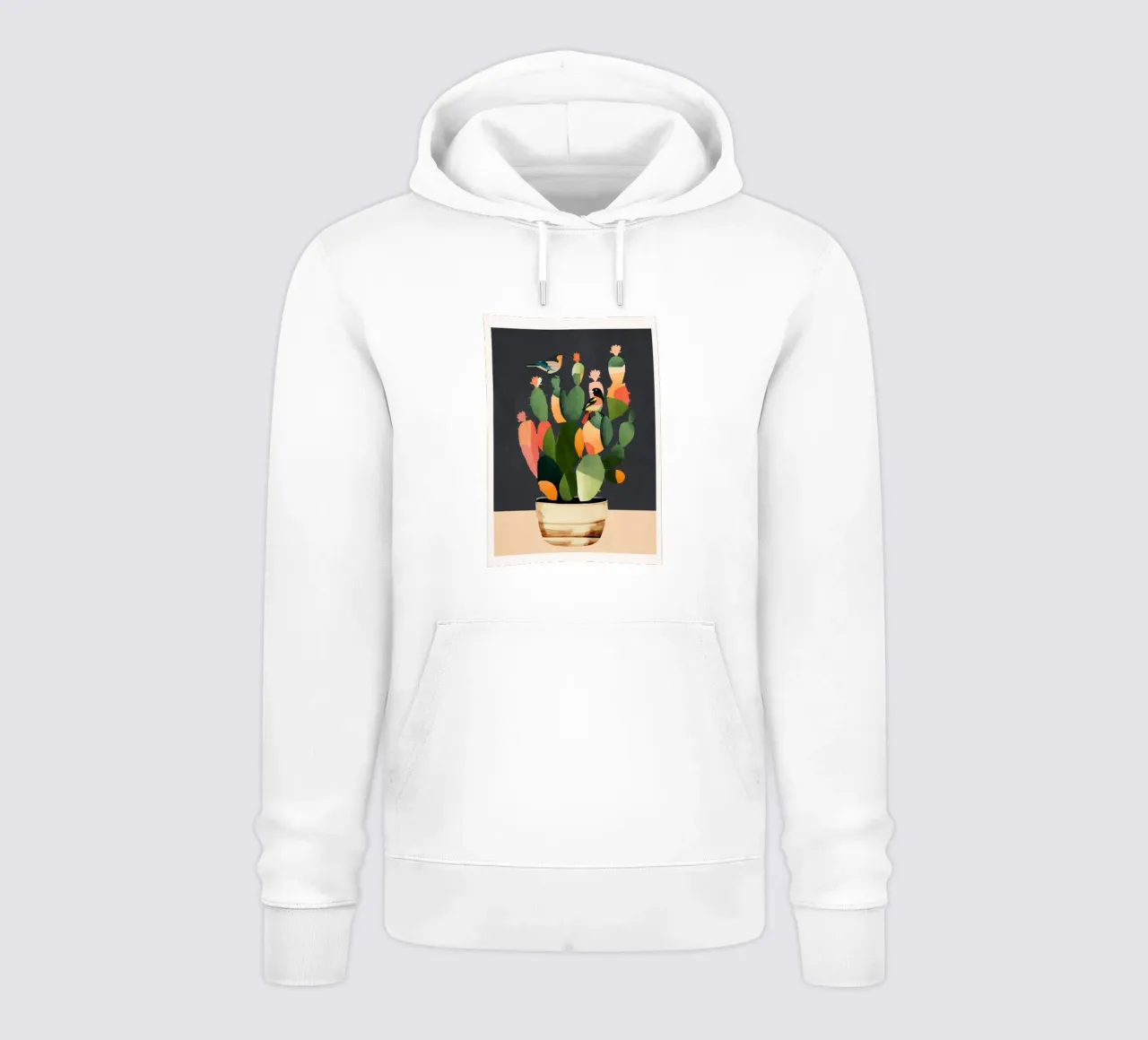 Cactus & Birds 4 felpa con cappuccio da cityart