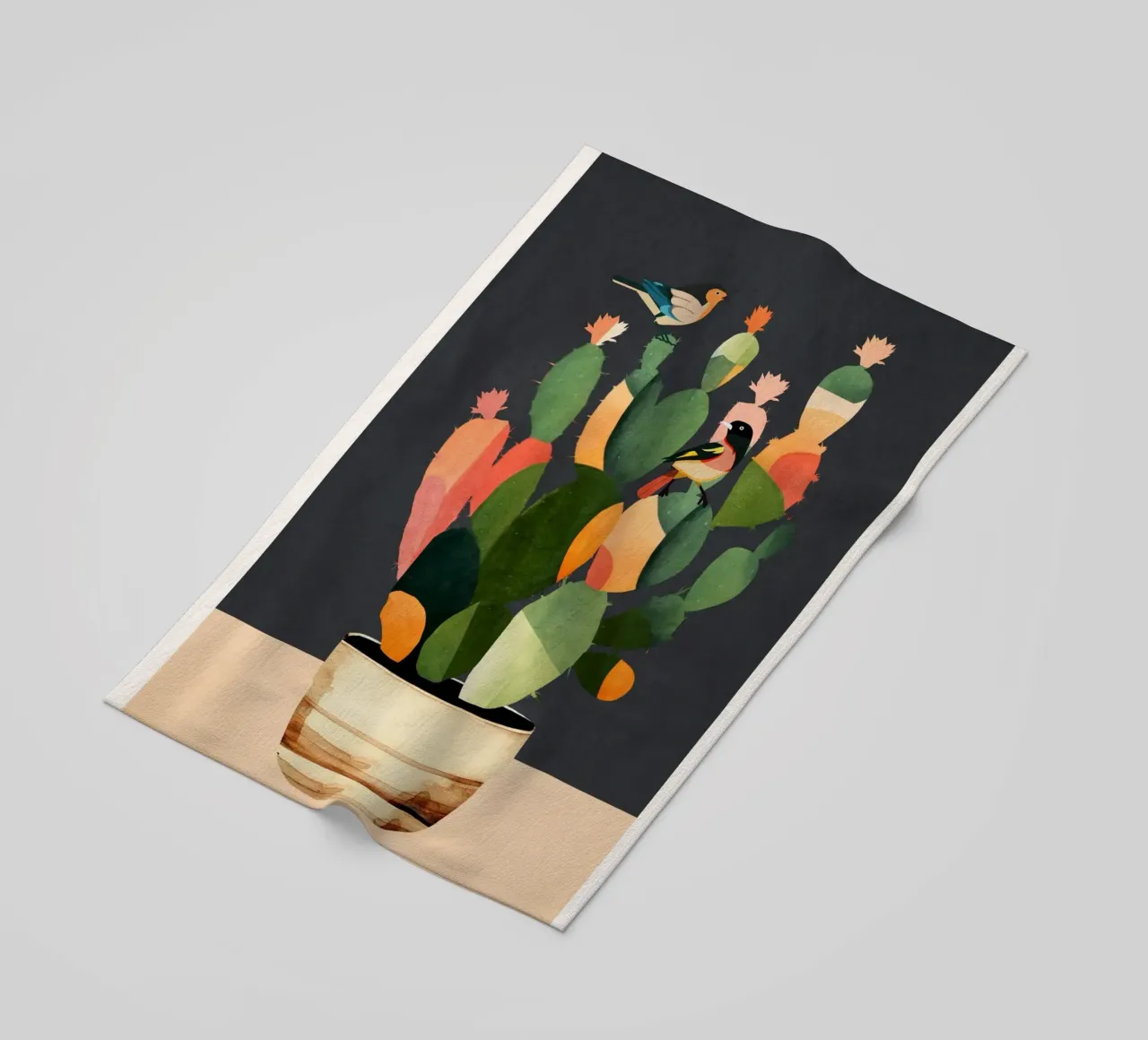 Cactus & Birds 4 telo mare da cityart