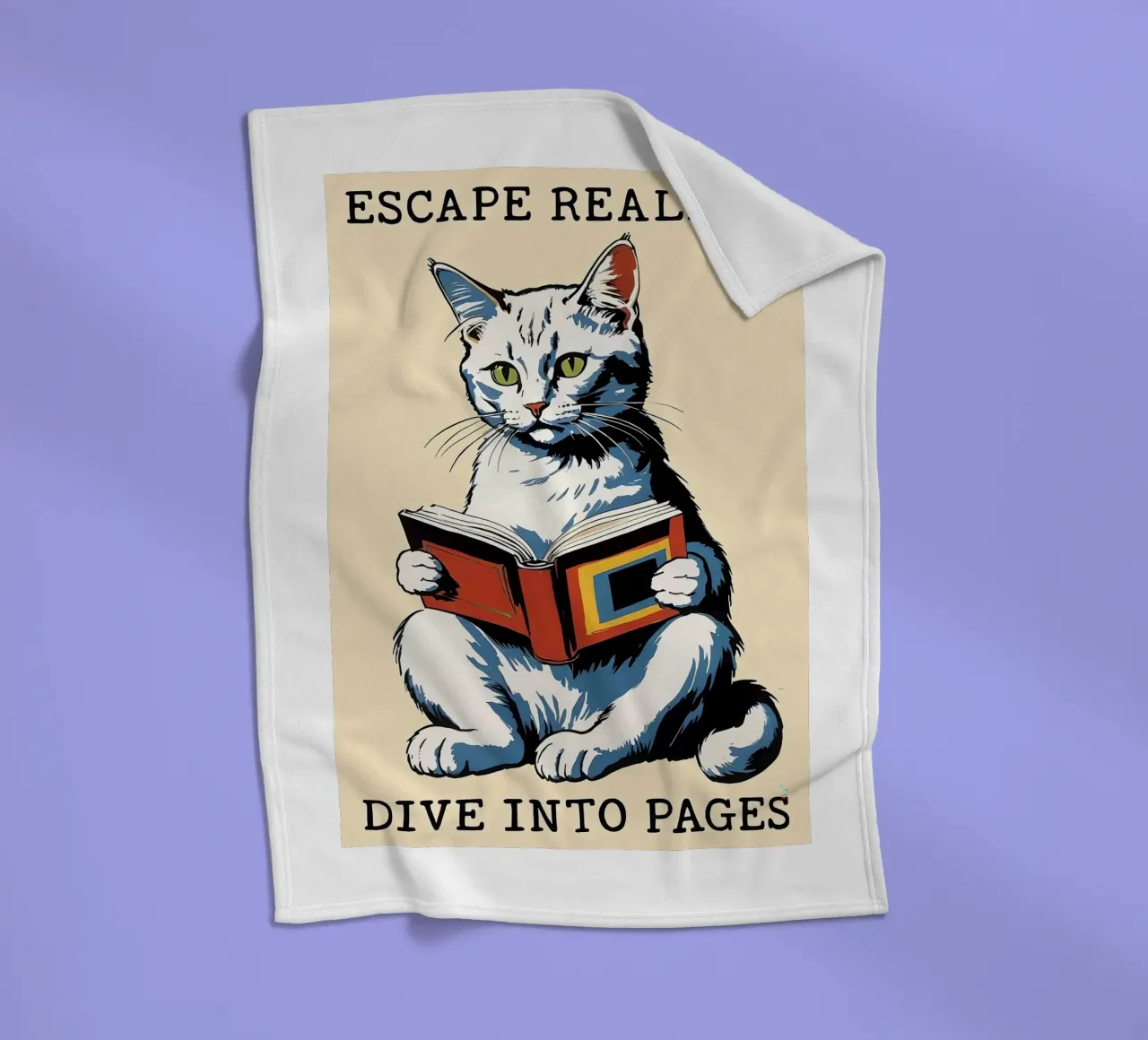 ESCAPE REALITY DIVE INTO PAGES fleece blanket by Arjun