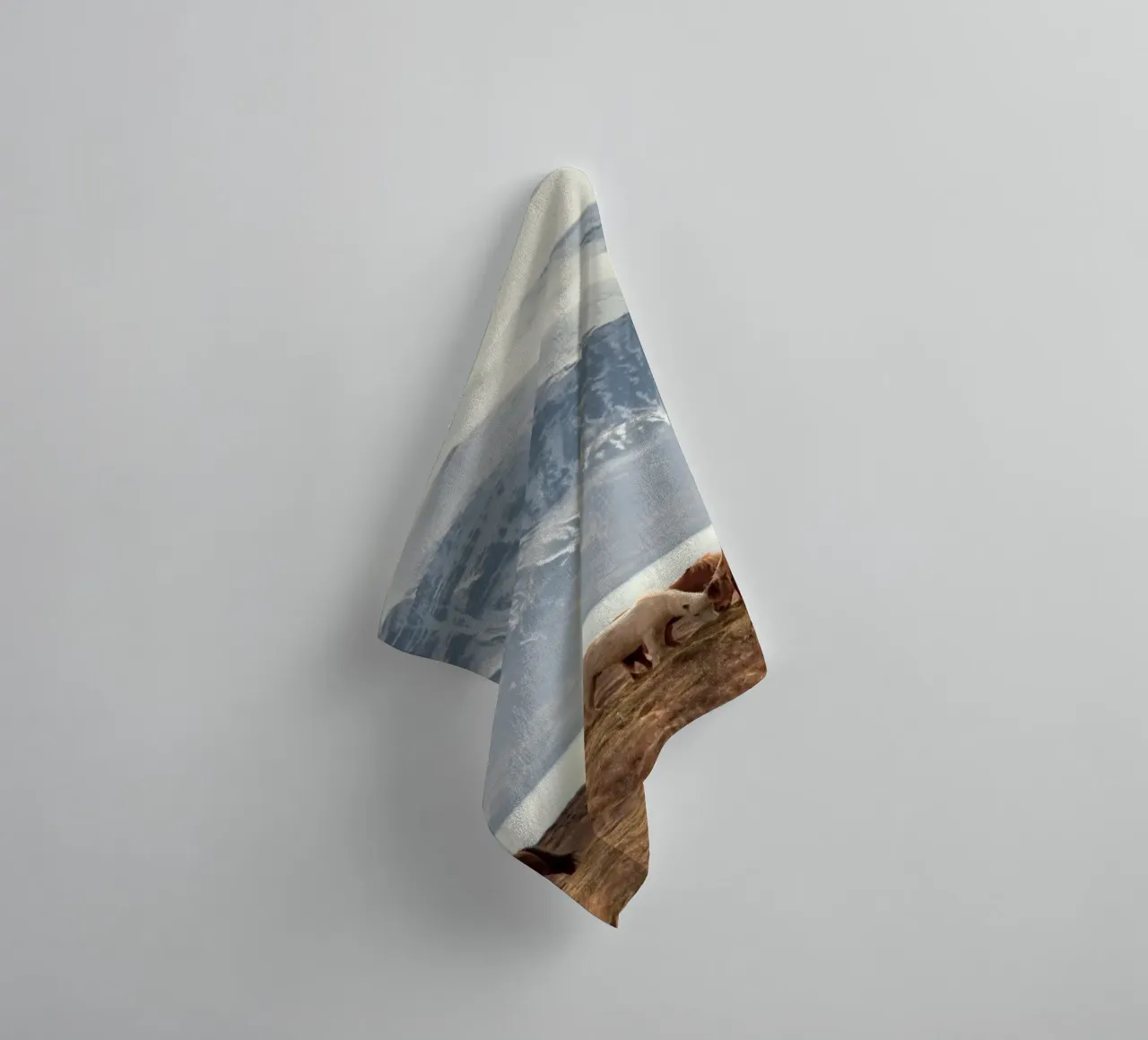 horses in snow mountains towel by Horsire