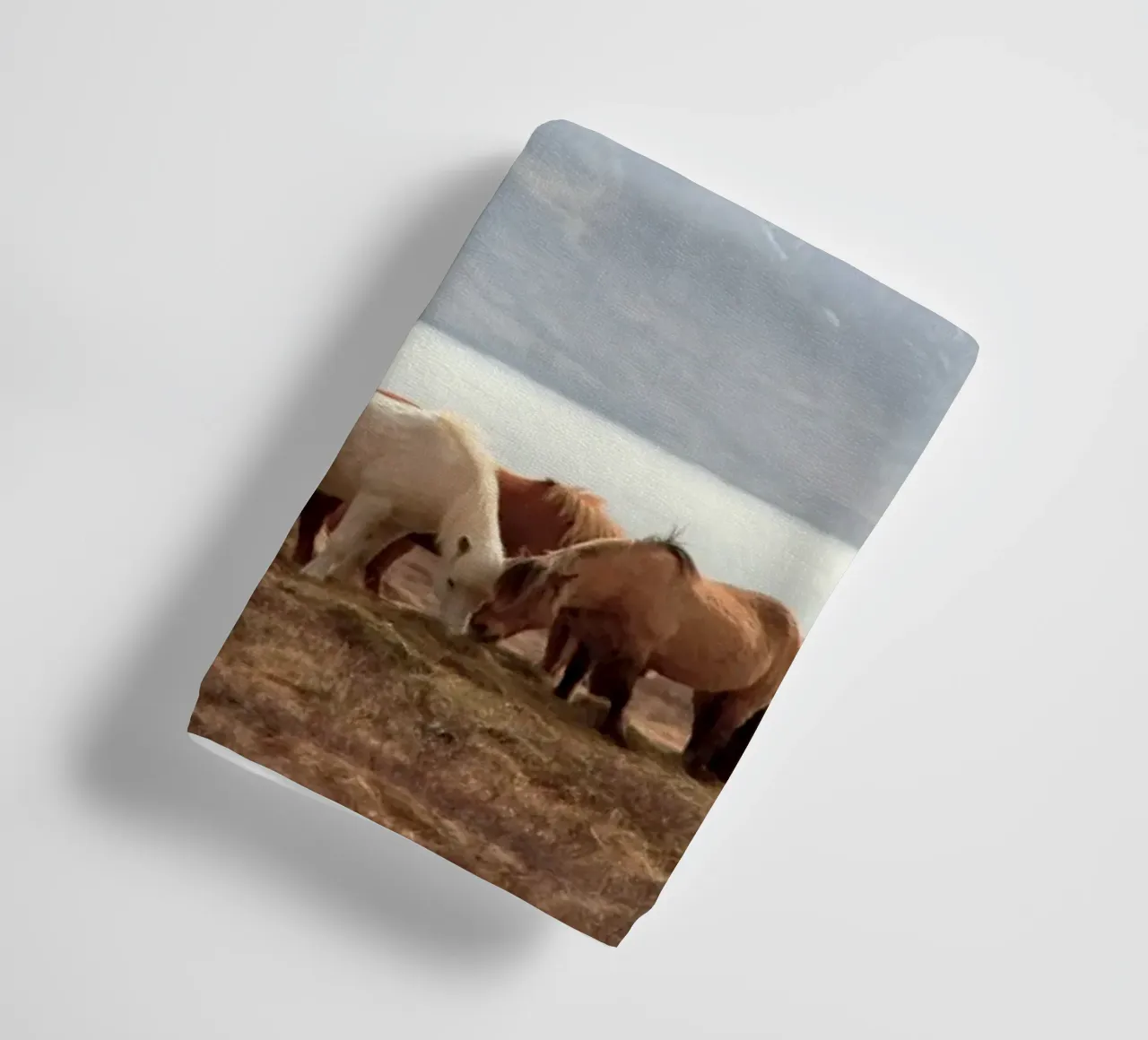 horses in snow mountains towel by Horsire