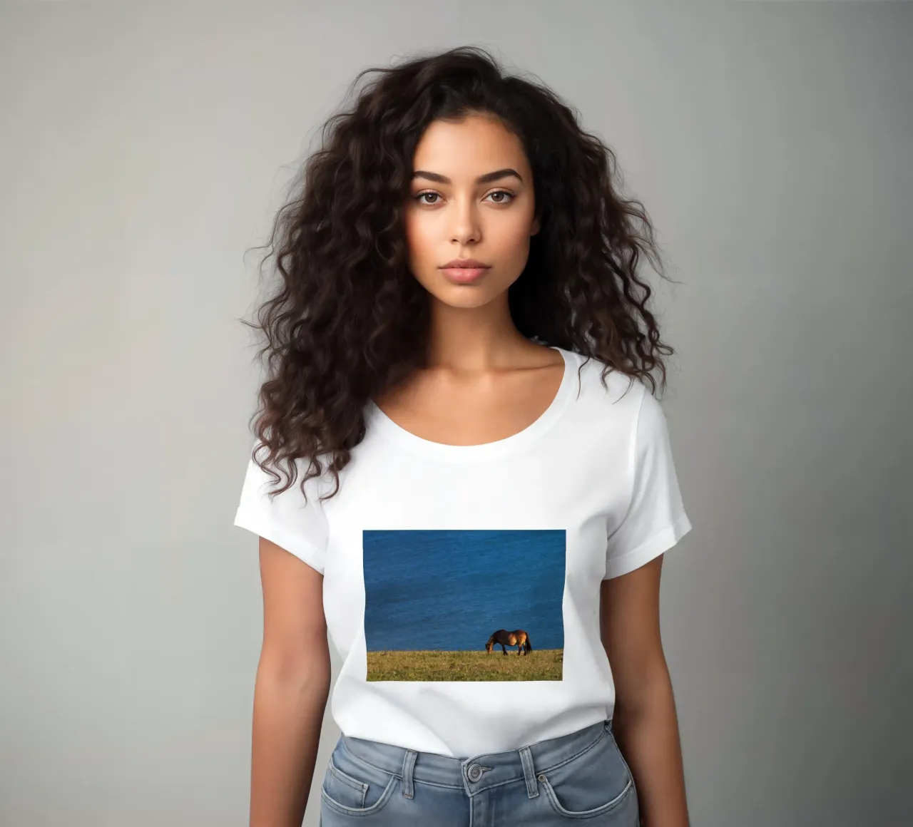 weide van paard dames t-shirt getailleerd van Horsire