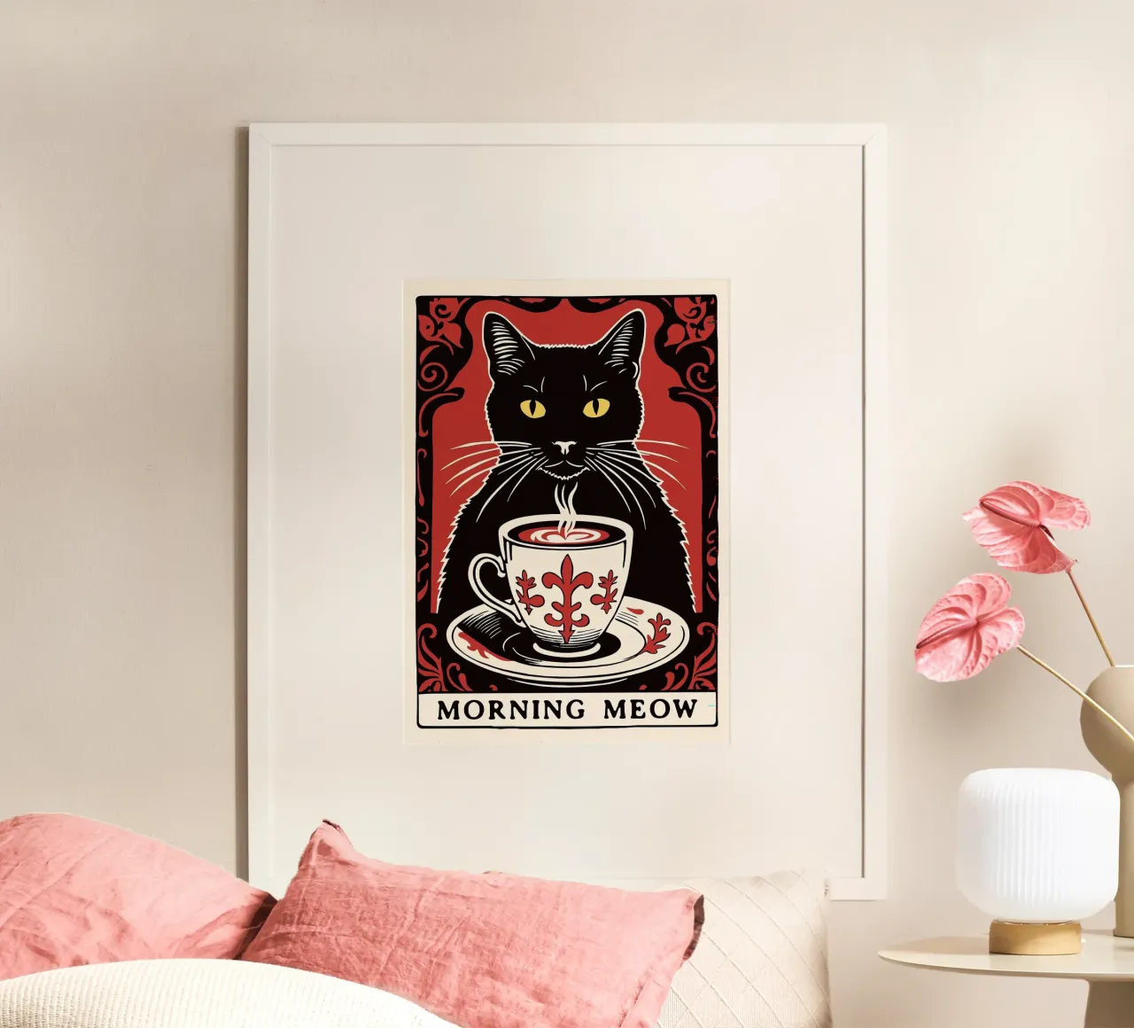 Mattina Miao poster con telaio in plastica da Arjun