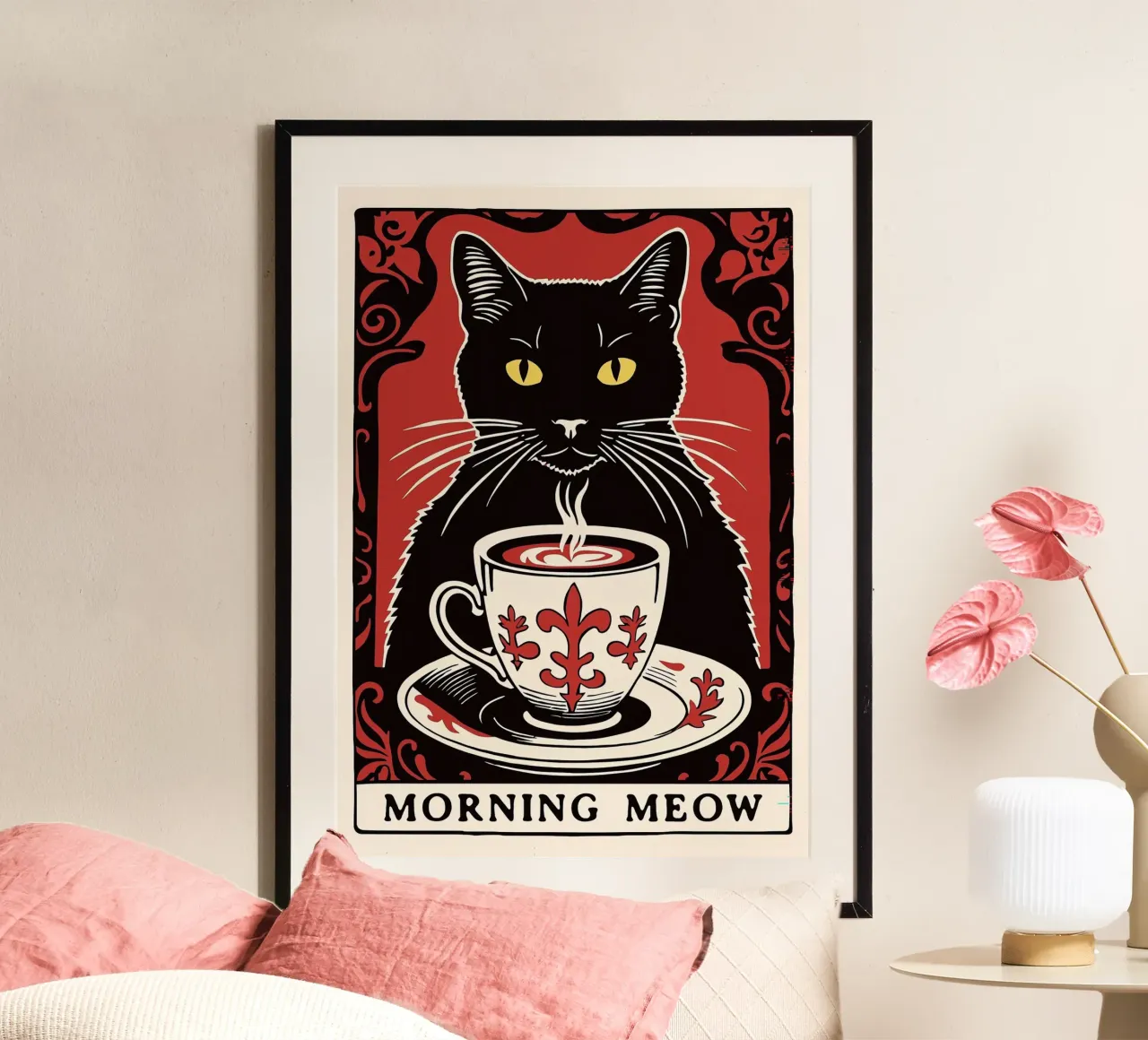 Mattina Miao poster con telaio in plastica da Arjun