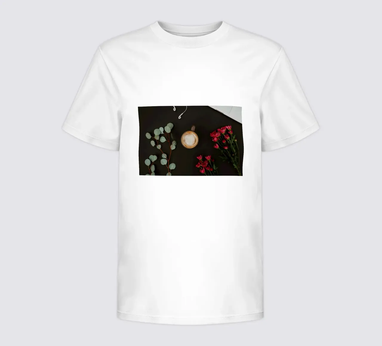 floral coffee in the desk kids t-shirt by cofa home