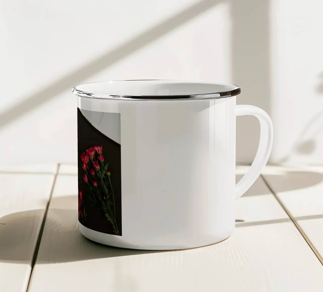 caffè floreale nella scrivania tazza in smalto da cofa home
