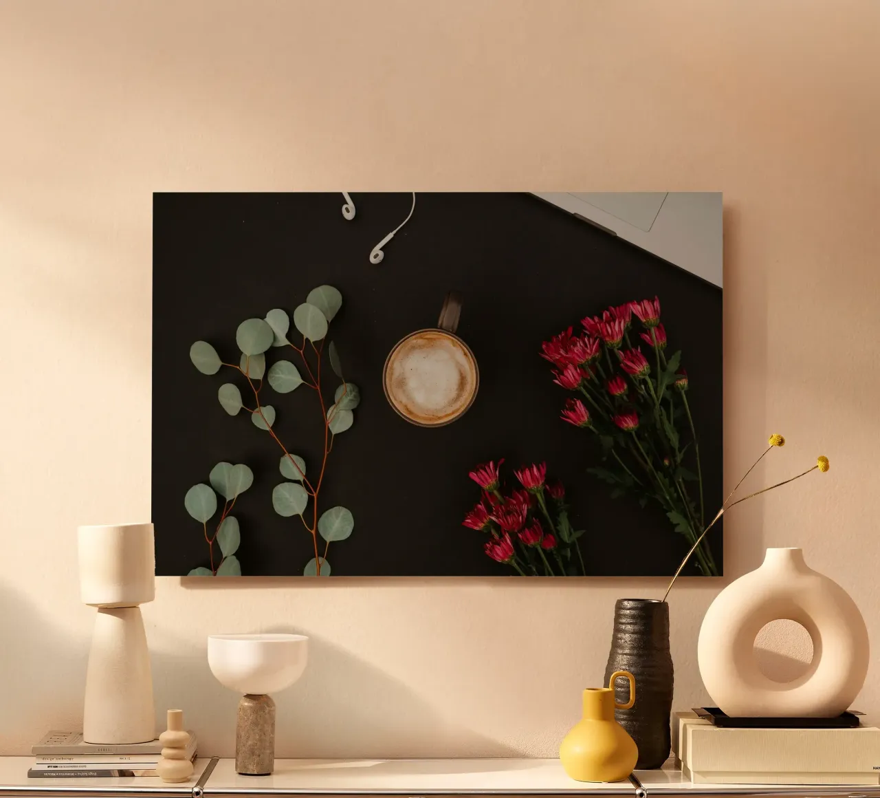 floral coffee in the desk alu-dibond by cofa home