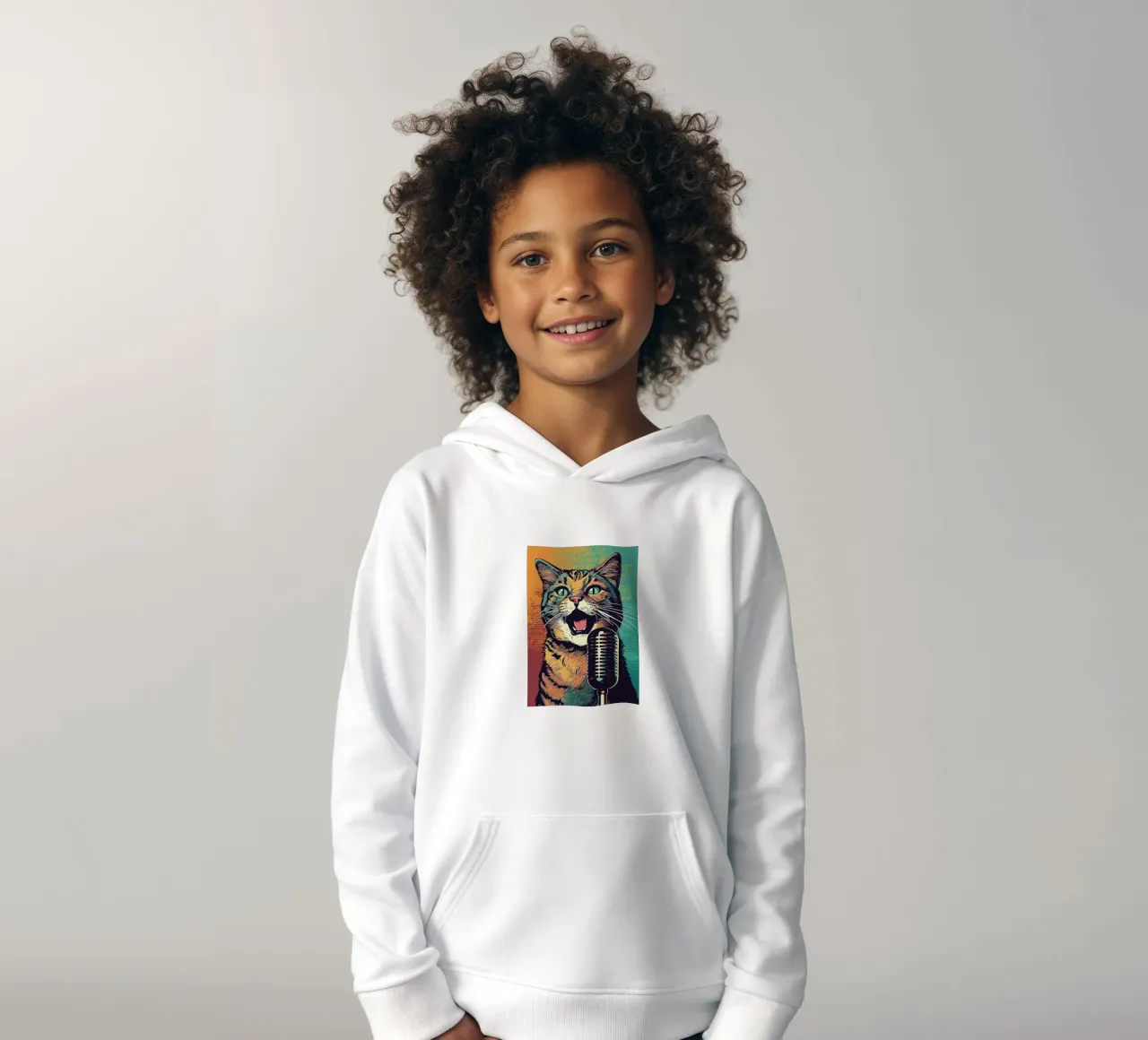 Pop Singer Cat kids hoodie by Arjun