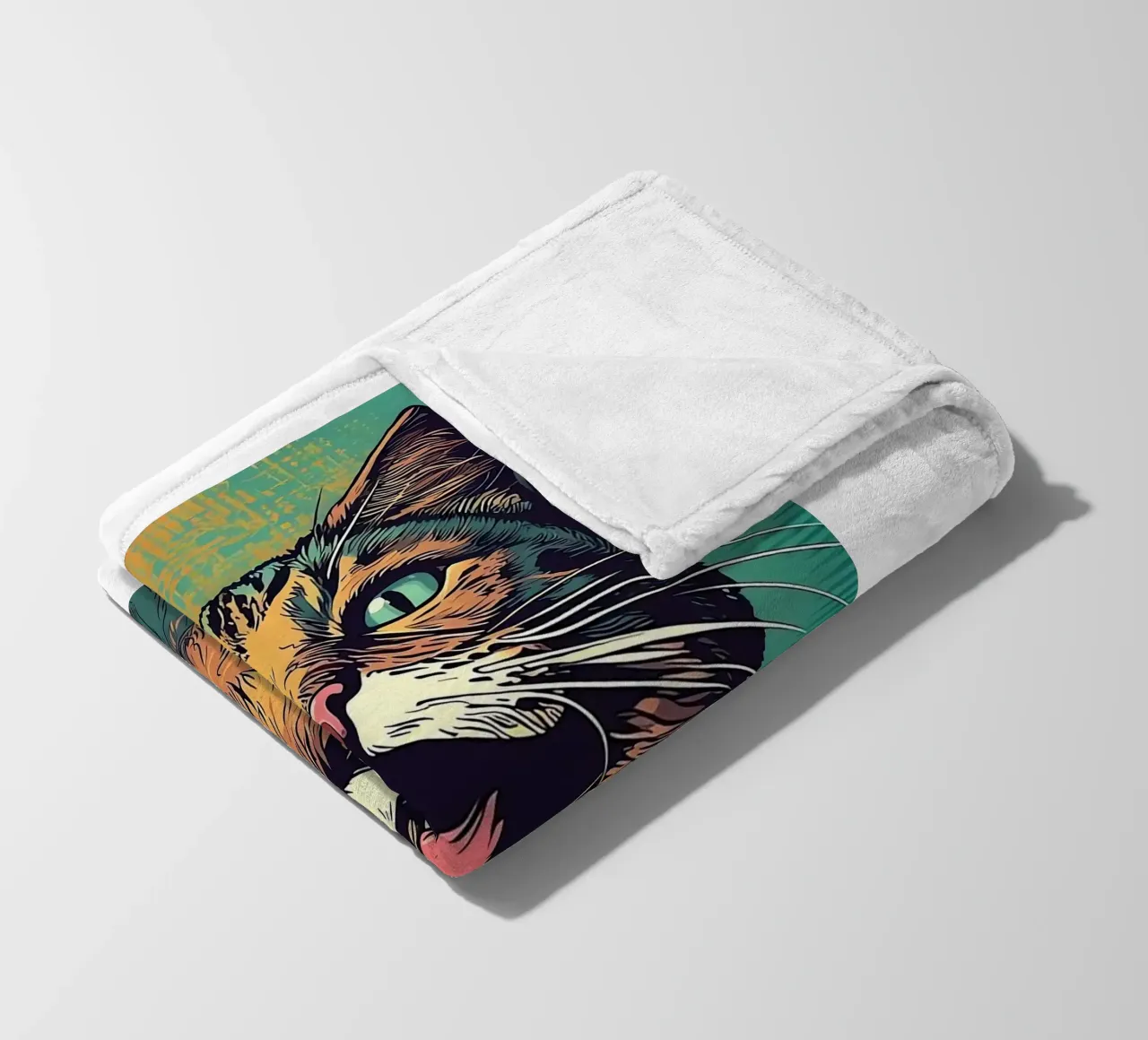 Pop Singer Cat fleece blanket by Arjun