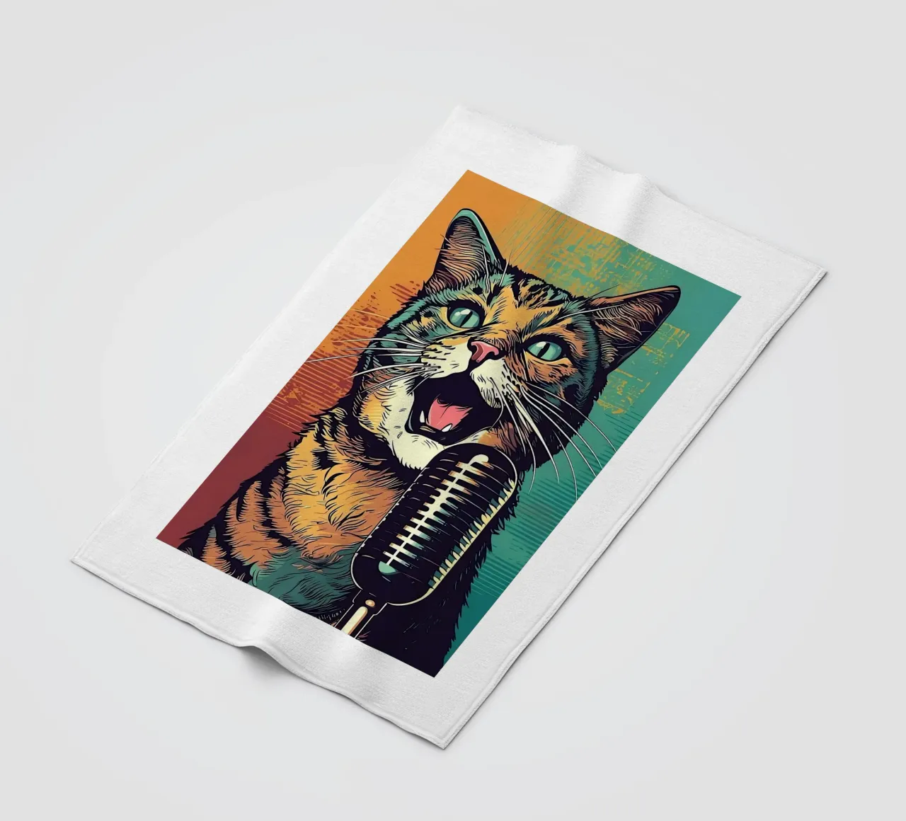 Pop Singer Cat fleece blanket by Arjun