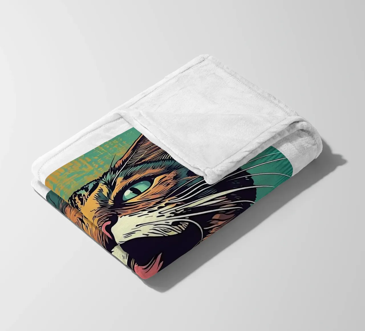 Pop Singer Cat fleece blanket by Arjun