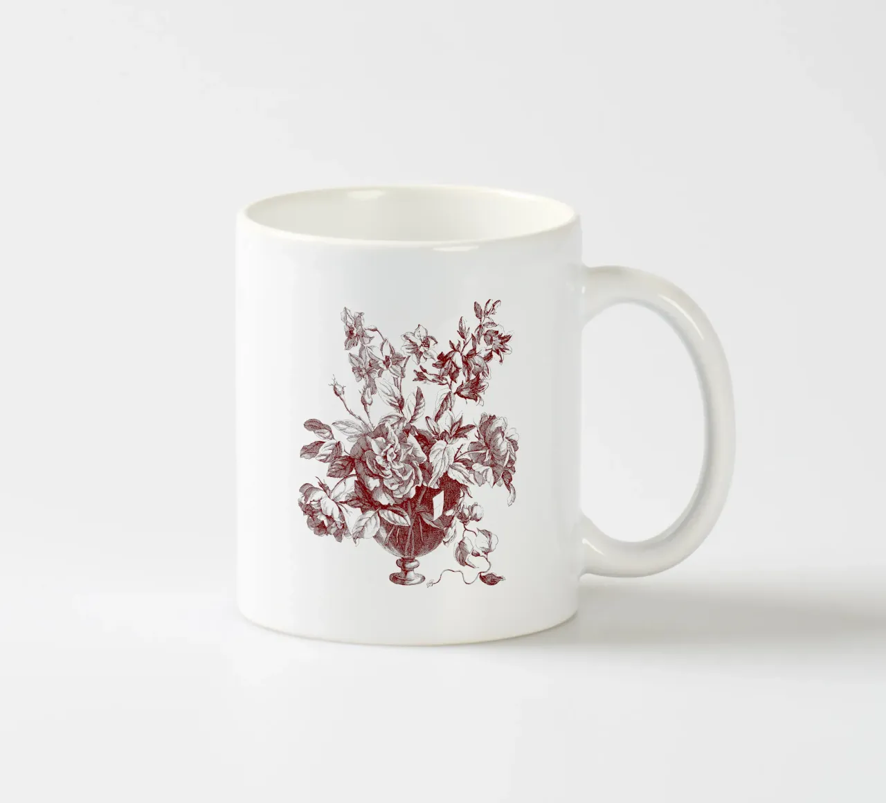 romantico bouquet di fiori e vaso antico tazza in ceramica da morphinaeblue