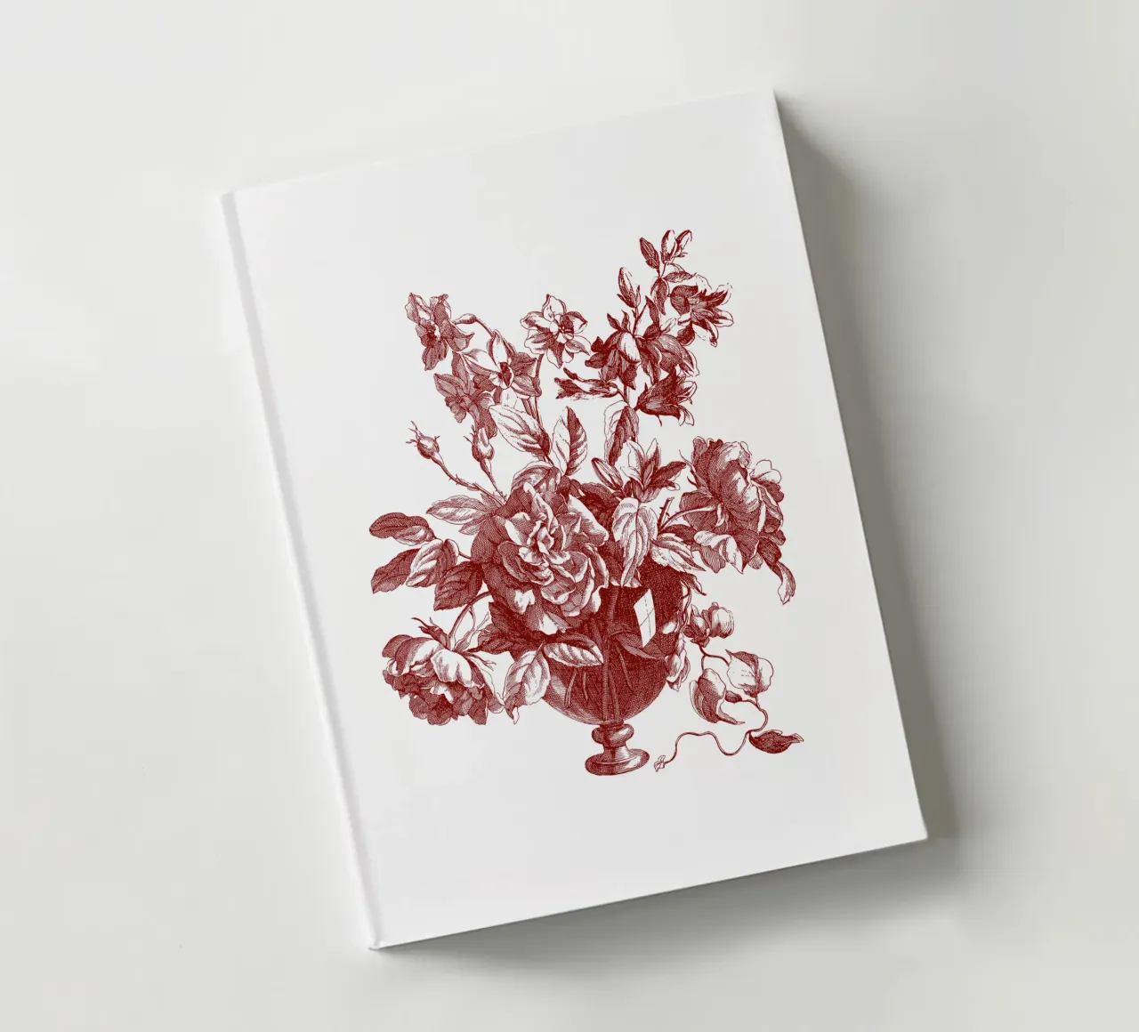 romantic bouquet of flowers and antique vase notebook by morphinaeblue