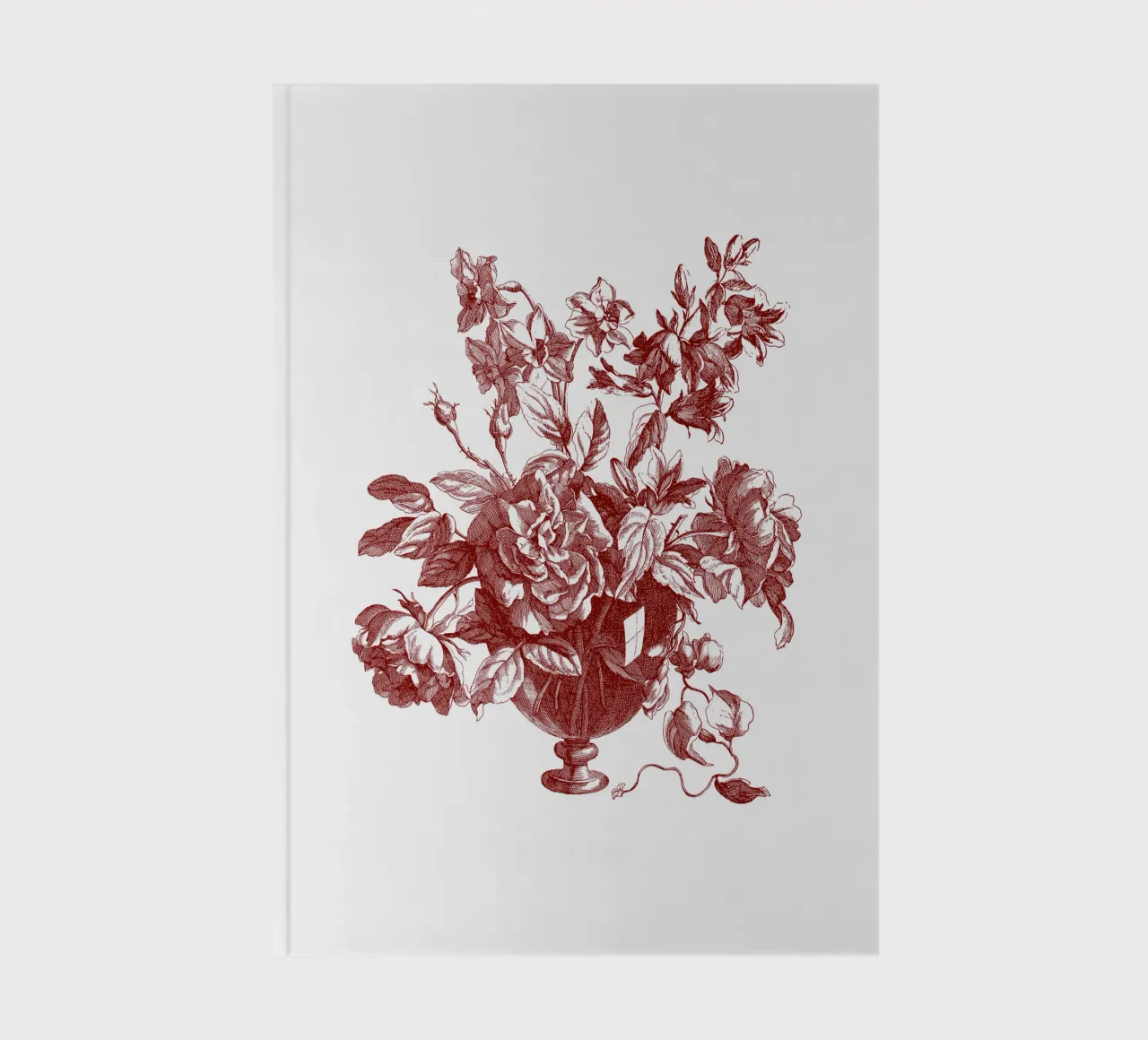romantic bouquet of flowers and antique vase notebook by morphinaeblue