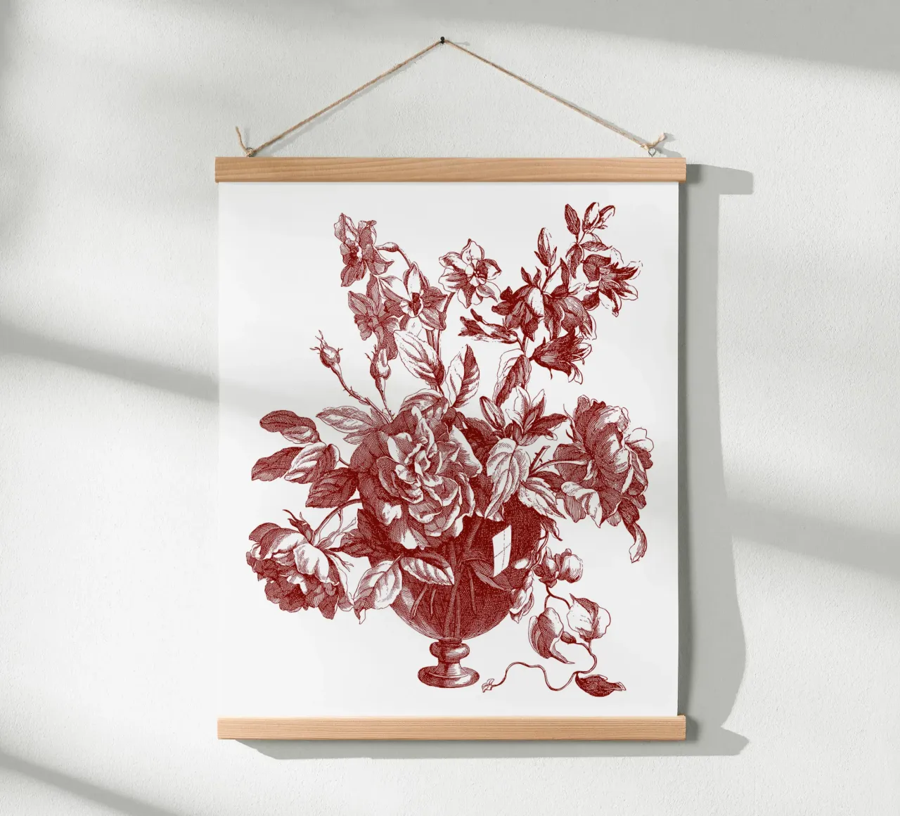 romantico bouquet di fiori e vaso antico poster da morphinaeblue