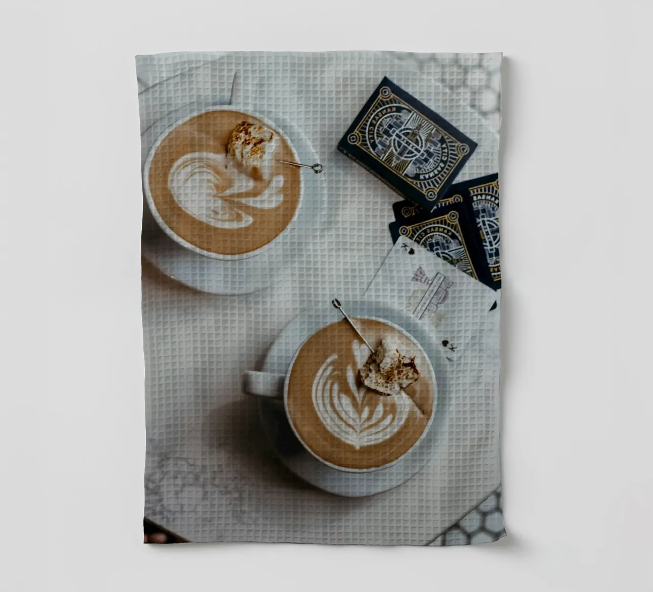 Kaffeepaar auf dem Schreibtisch Geschirrtuch von cofa home