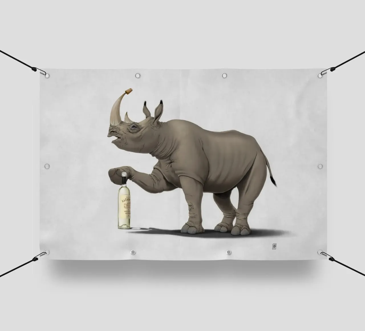 Cork it, Dürer! (Wordless) telo in pvc da Rob Art | Illustration