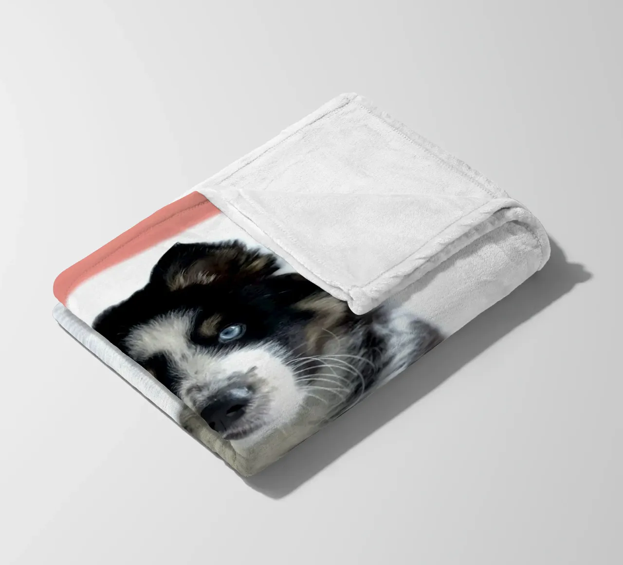 cucciolo con occhi blu coperta in pile da animal story home