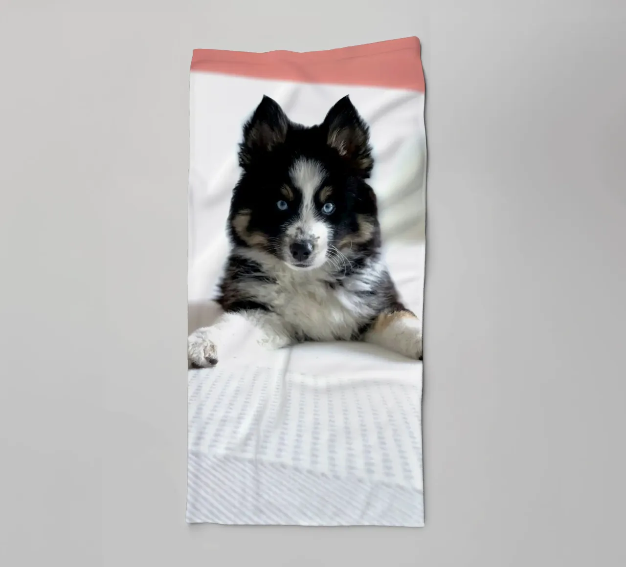 cucciolo con occhi blu asciugamano da bagno da animal story home