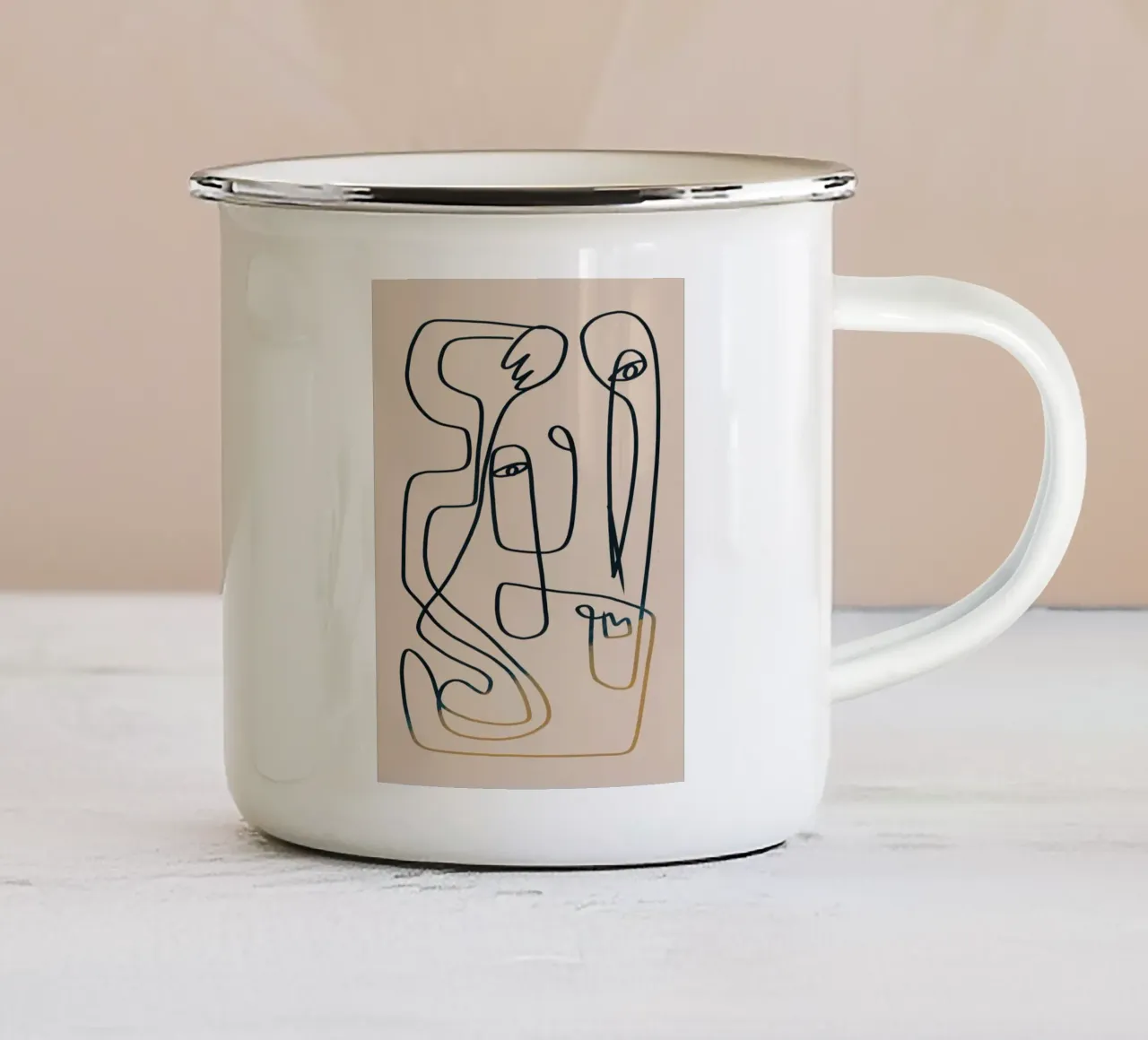 Flusso di line art 02 tazza in smalto da Little Dean