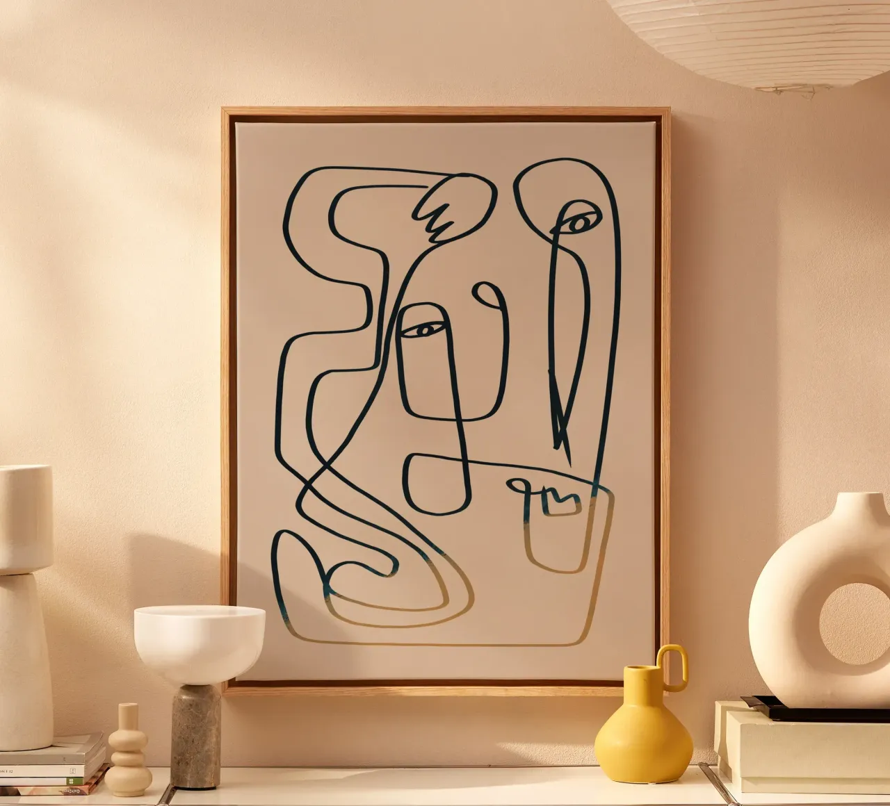 Flusso di line art 02 tela con Cornice a cassetta da Little Dean