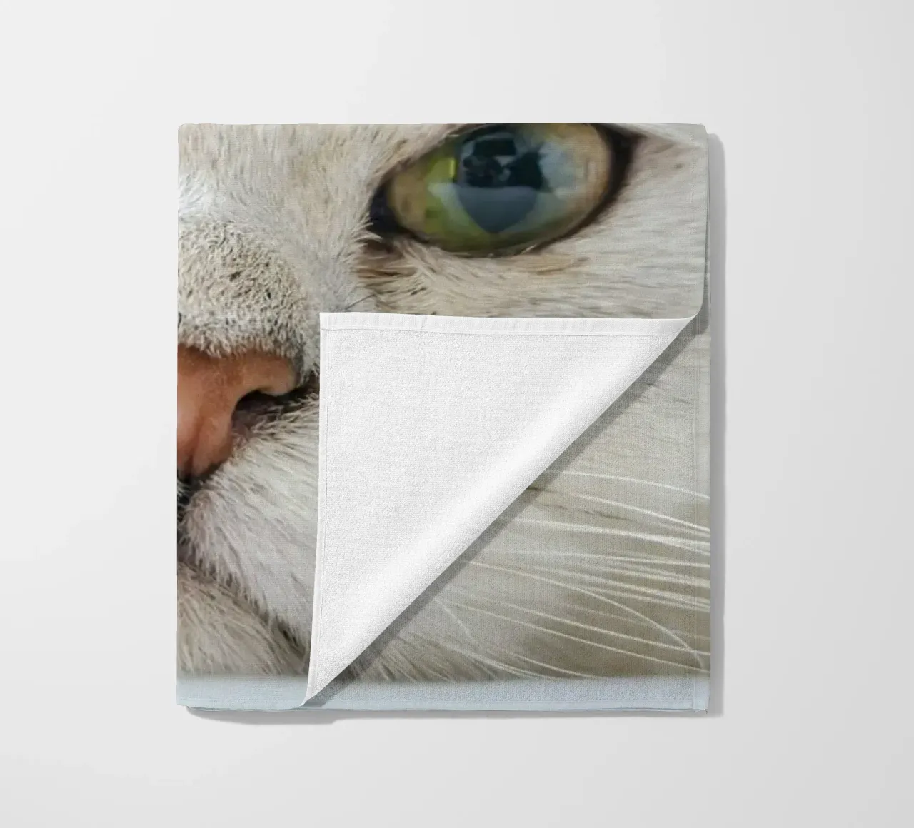 Schnurrhaare Katze entspannt Strandtuch von animal story home