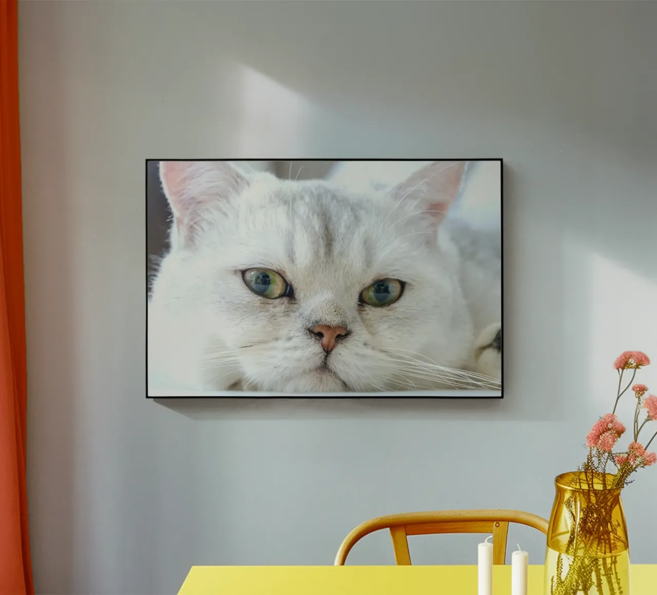 whiskers cat relaxed acrylic glass by animal story home