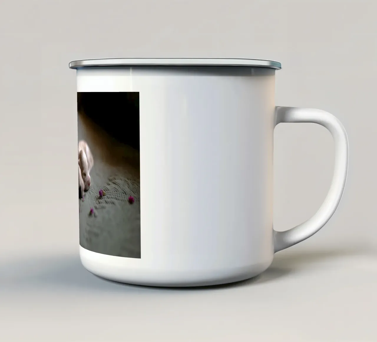cuccioli appena nati che dormono tazza in smalto da animal story home