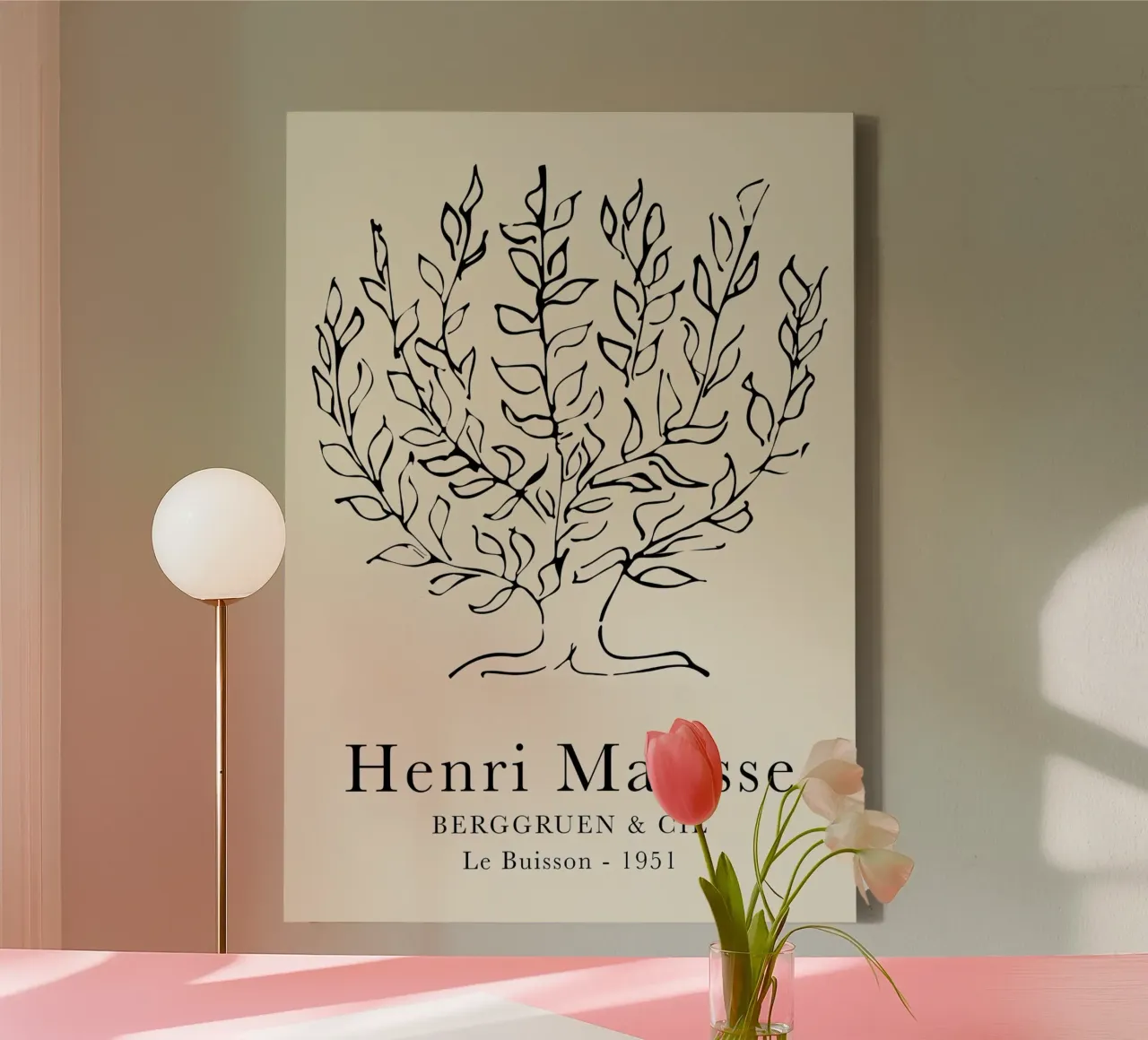 Matisse Le Buisson Schizzo di un albero 1951 tela con Cornice a cassetta da Jam Poster