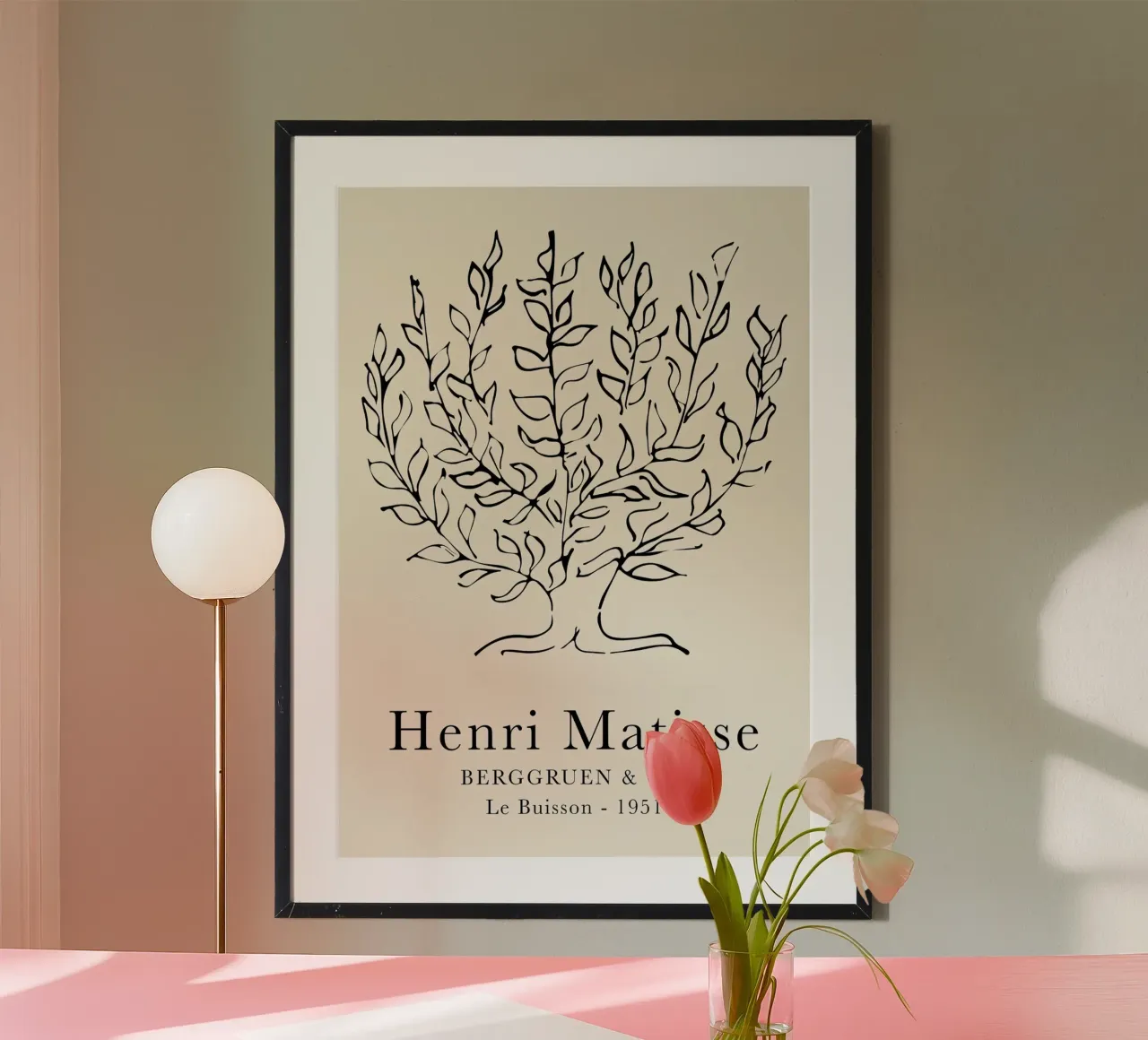 Matisse Le Buisson Schizzo di un albero 1951 poster con telaio in plastica da Jam Poster