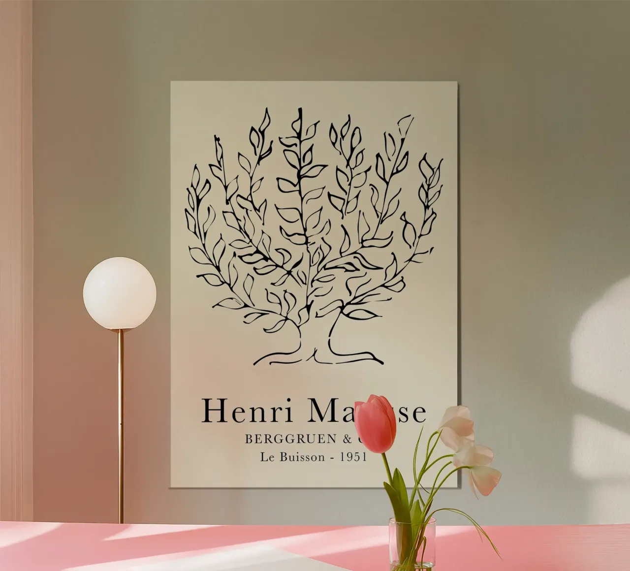Matisse Le Buisson Schizzo di un albero 1951 poster con telaio in plastica da Jam Poster