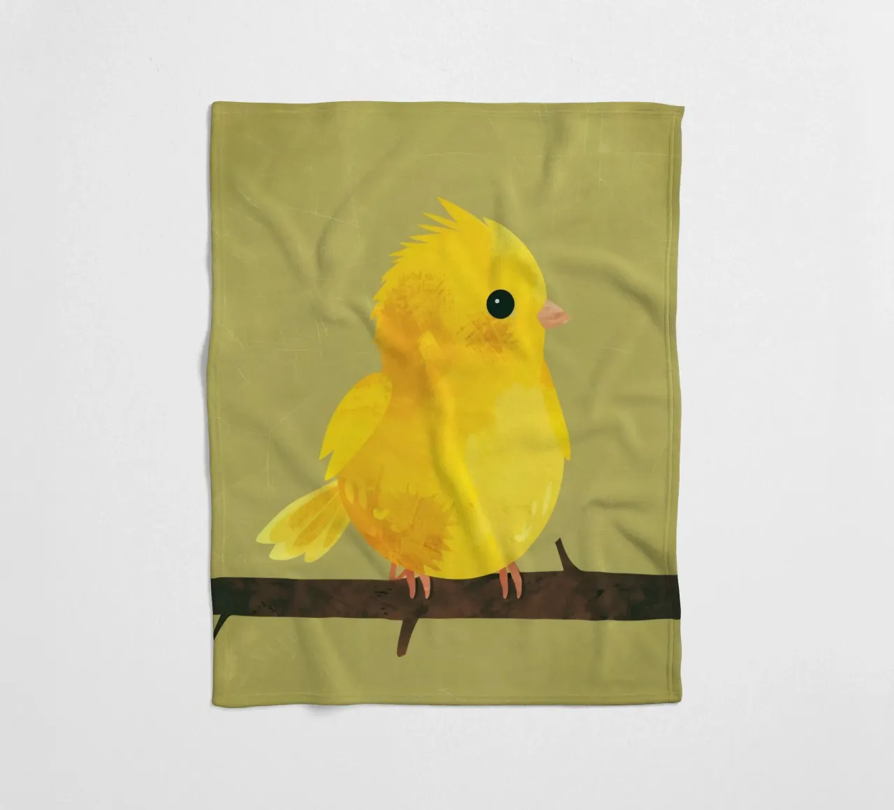 A calm and soft title for the minimalist canary illustration fleece blanket by DesignDoodle