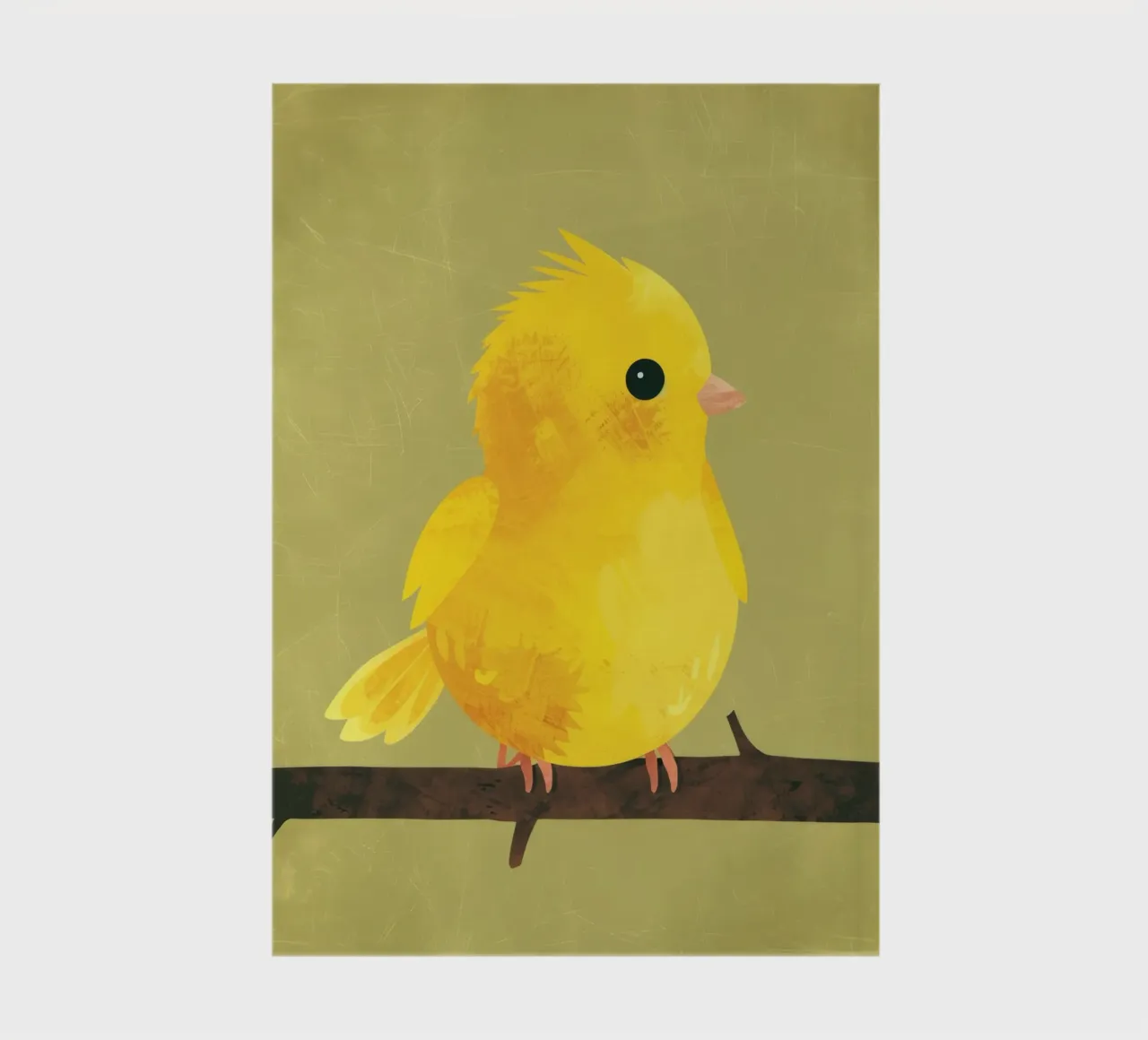 A calm and soft title for the minimalist canary illustration notebook by DesignDoodle