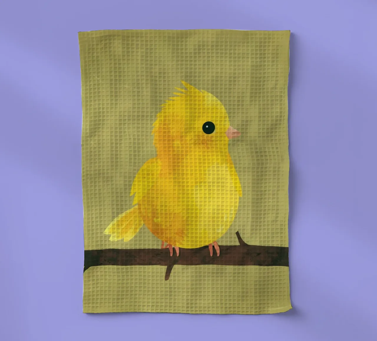 Un titre calme et doux pour l'illustration minimaliste d'un canari torchon de DesignDoodle