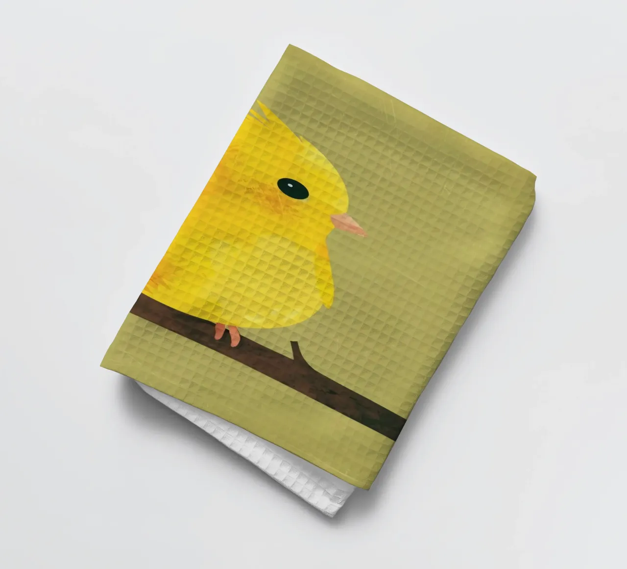 Un titre calme et doux pour l'illustration minimaliste d'un canari torchon de DesignDoodle