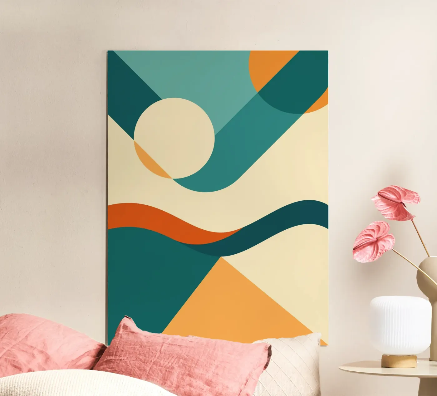 circle slope wave poster by pastel color shape