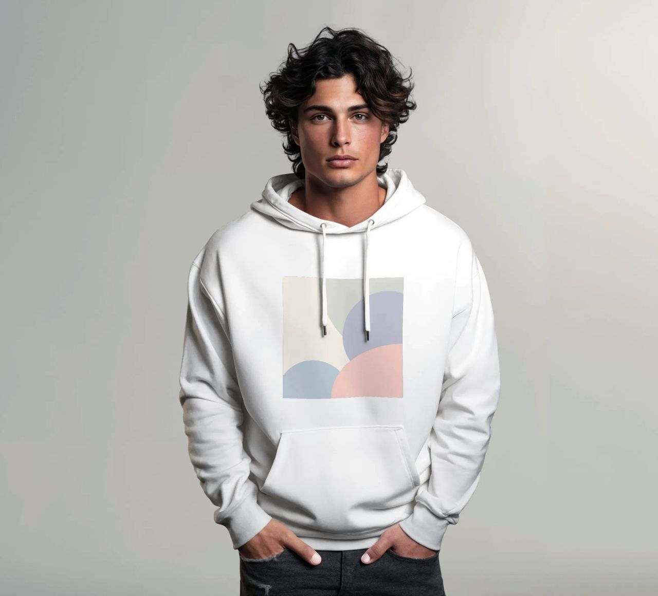 cerchi pastello sovrapposti felpa con cappuccio da pastel color shape