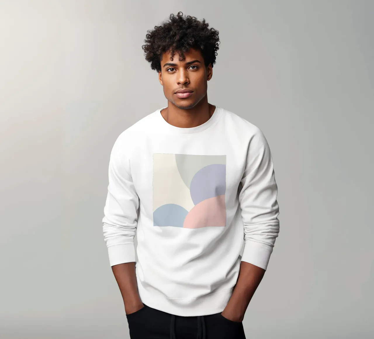 pastel circles overlapping sweatshirt by pastel color shape