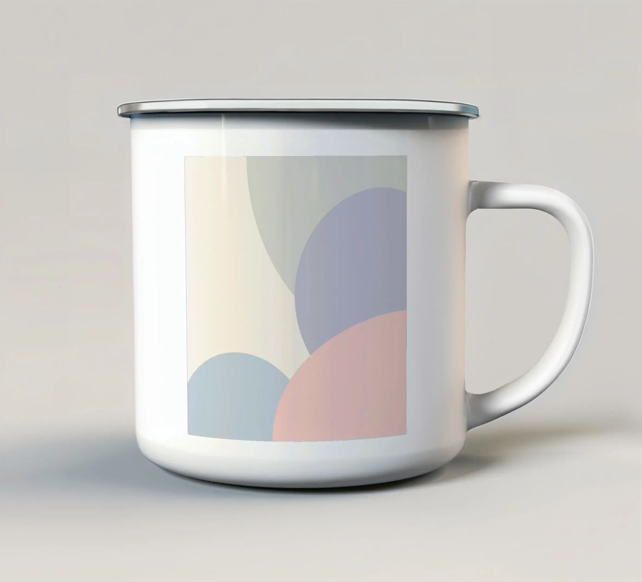 pastelkleurige cirkels overlappend emaille mok van pastel color shape