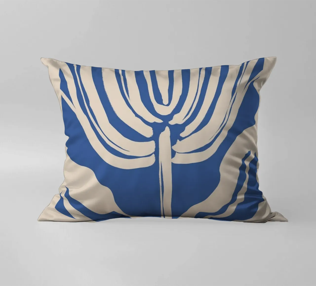 Botanico astratto beige e blu cuscino da Melloi Art Print