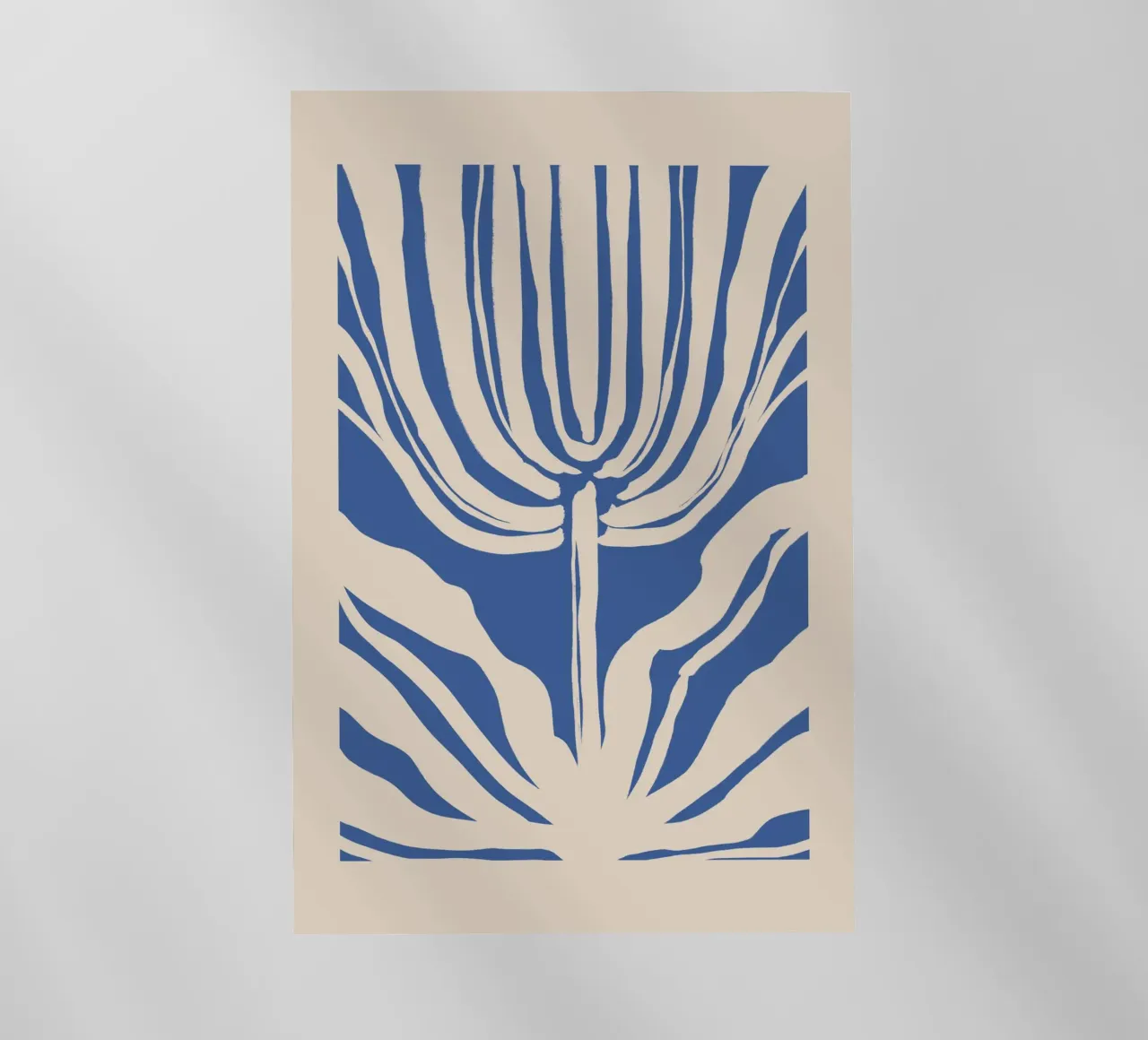 Botanico astratto beige e blu pellicola backlit da Melloi Art Print