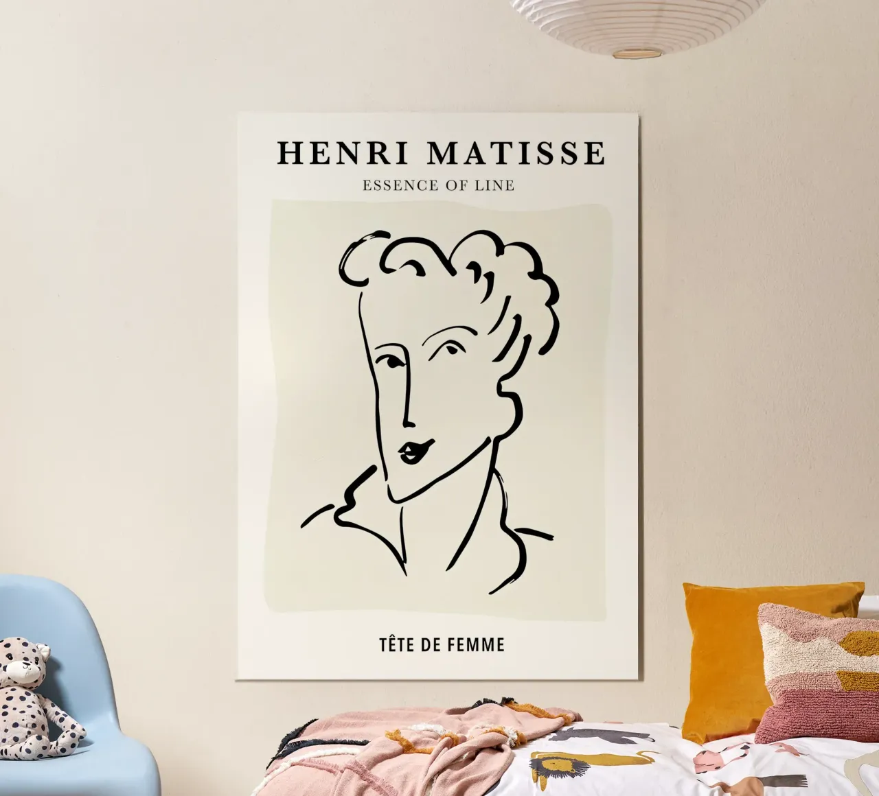 Matisse Minimalista Schizzo di volto di ragazza M81 poster con telaio in alluminio da Jam Poster