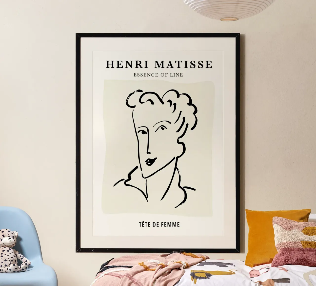 Matisse Minimalista Schizzo di volto di ragazza M81 poster con telaio in alluminio da Jam Poster