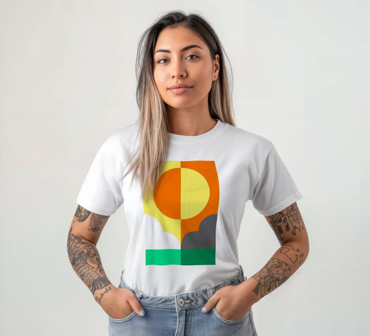 riflessione diurna e notturna t-shirt da pastel color shape