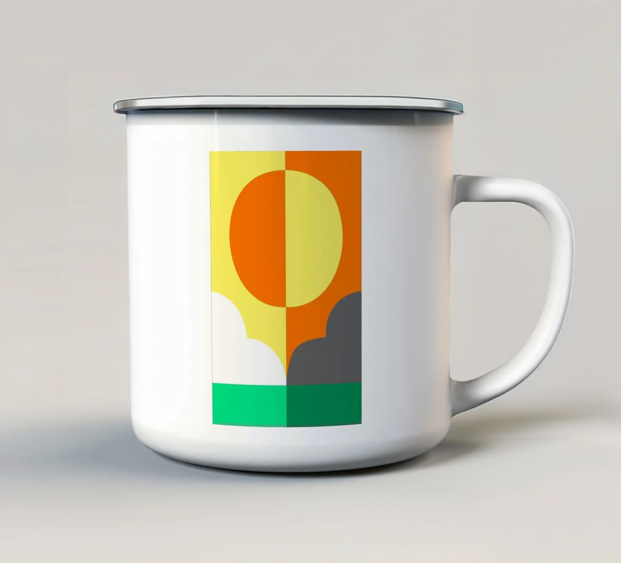 riflessione diurna e notturna tazza in smalto da pastel color shape