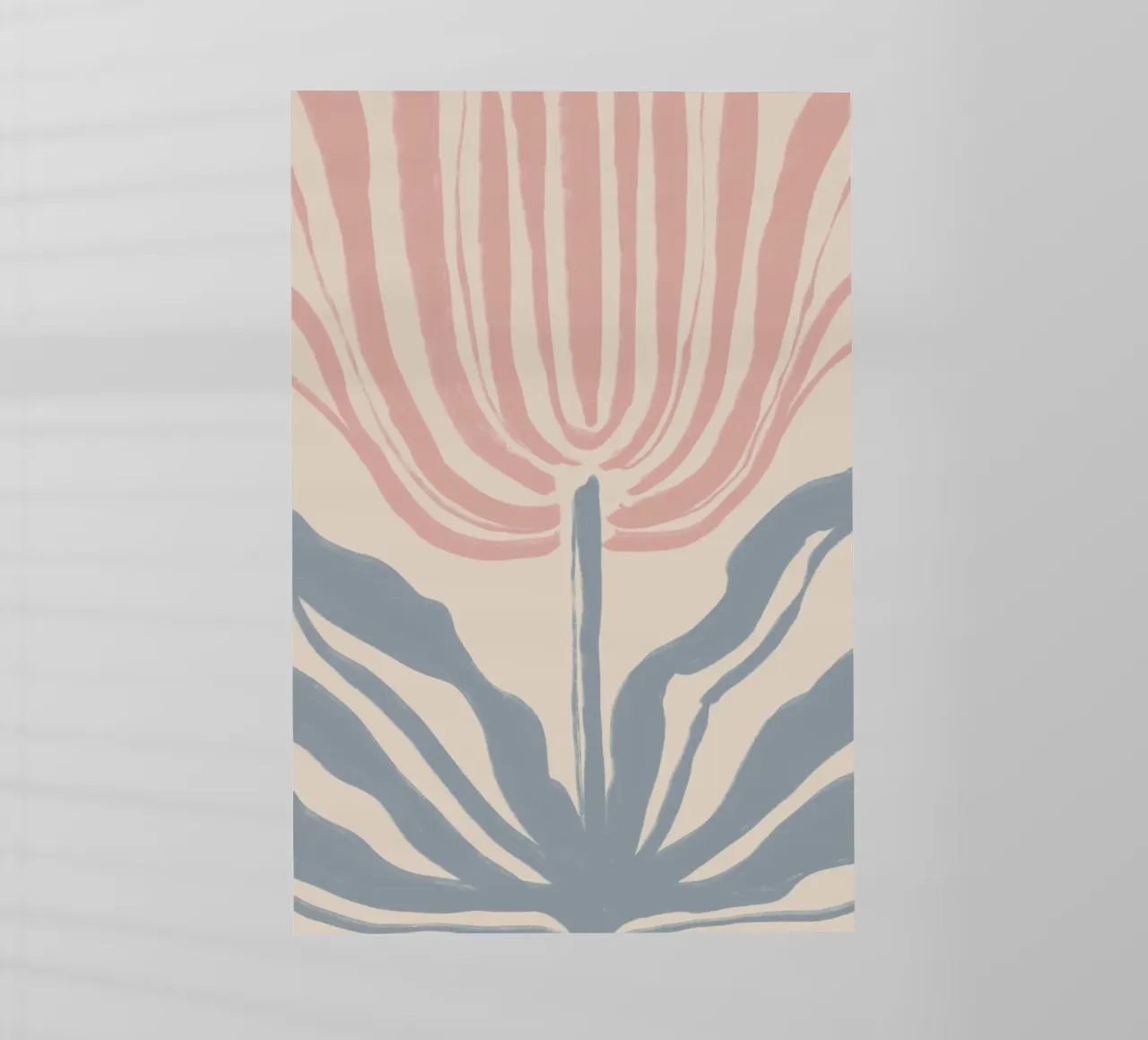 Motivo botanico astratto rosa e blu pellicola backlit da Melloi Art Print